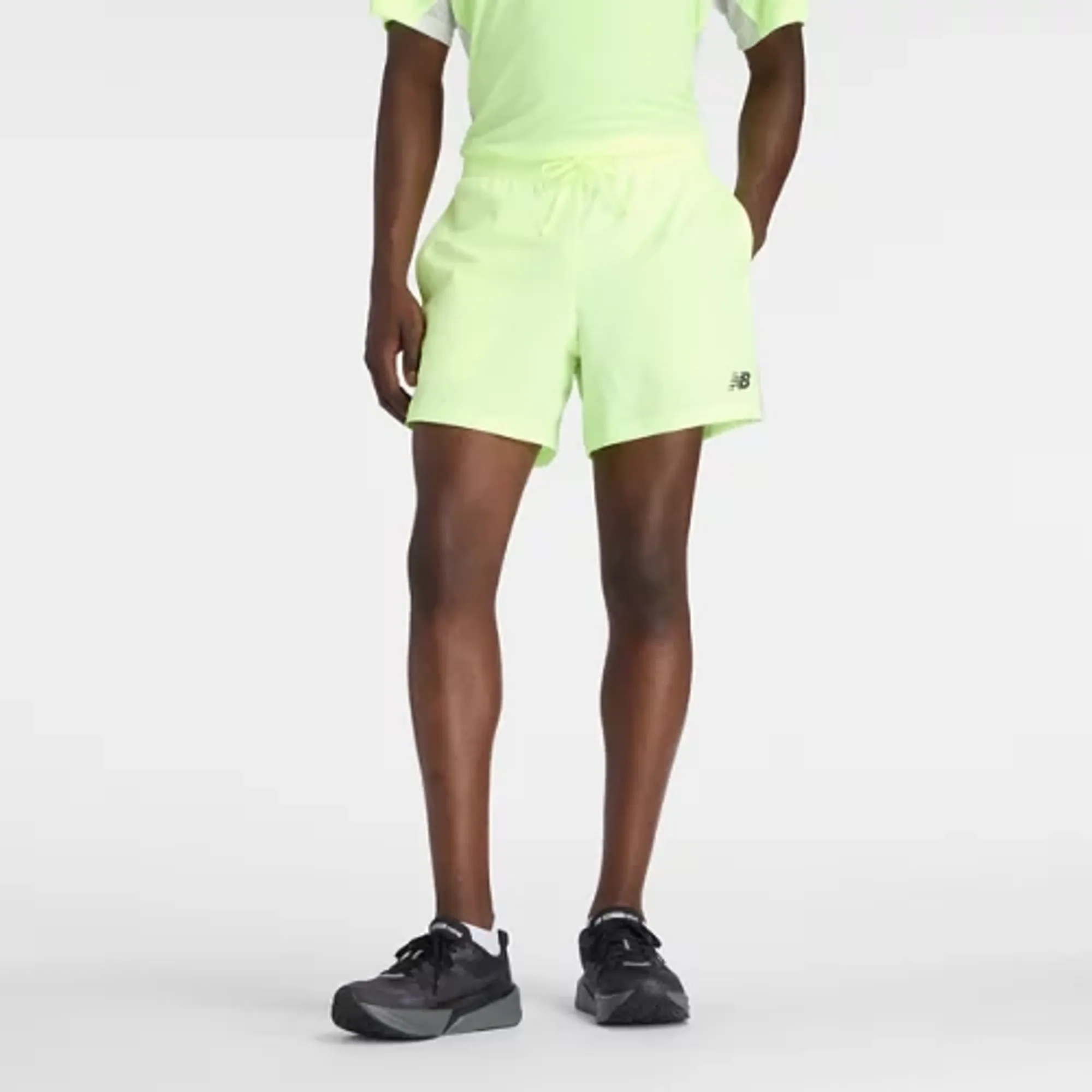 New Balance Men's Fast Days Short 5" in Green/Grey Polywoven