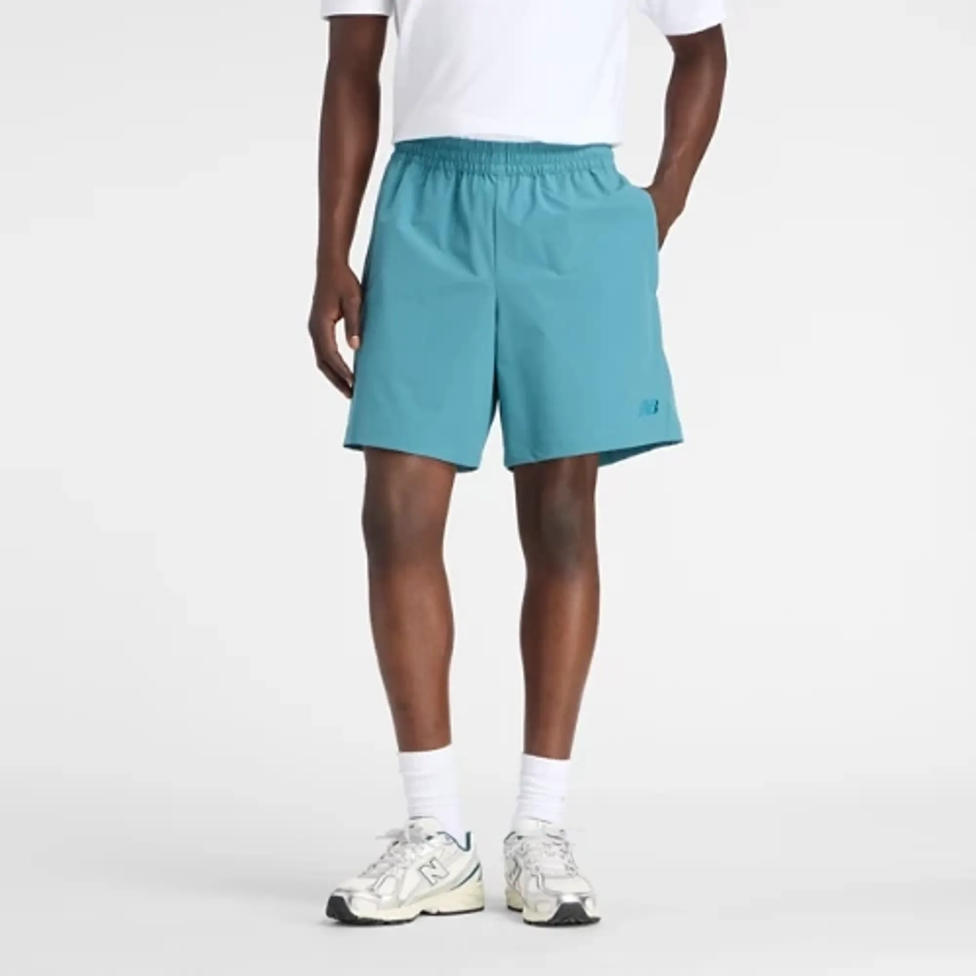 New Balance Men's Athletics Stretch Woven Short 7" in Blue Polywoven