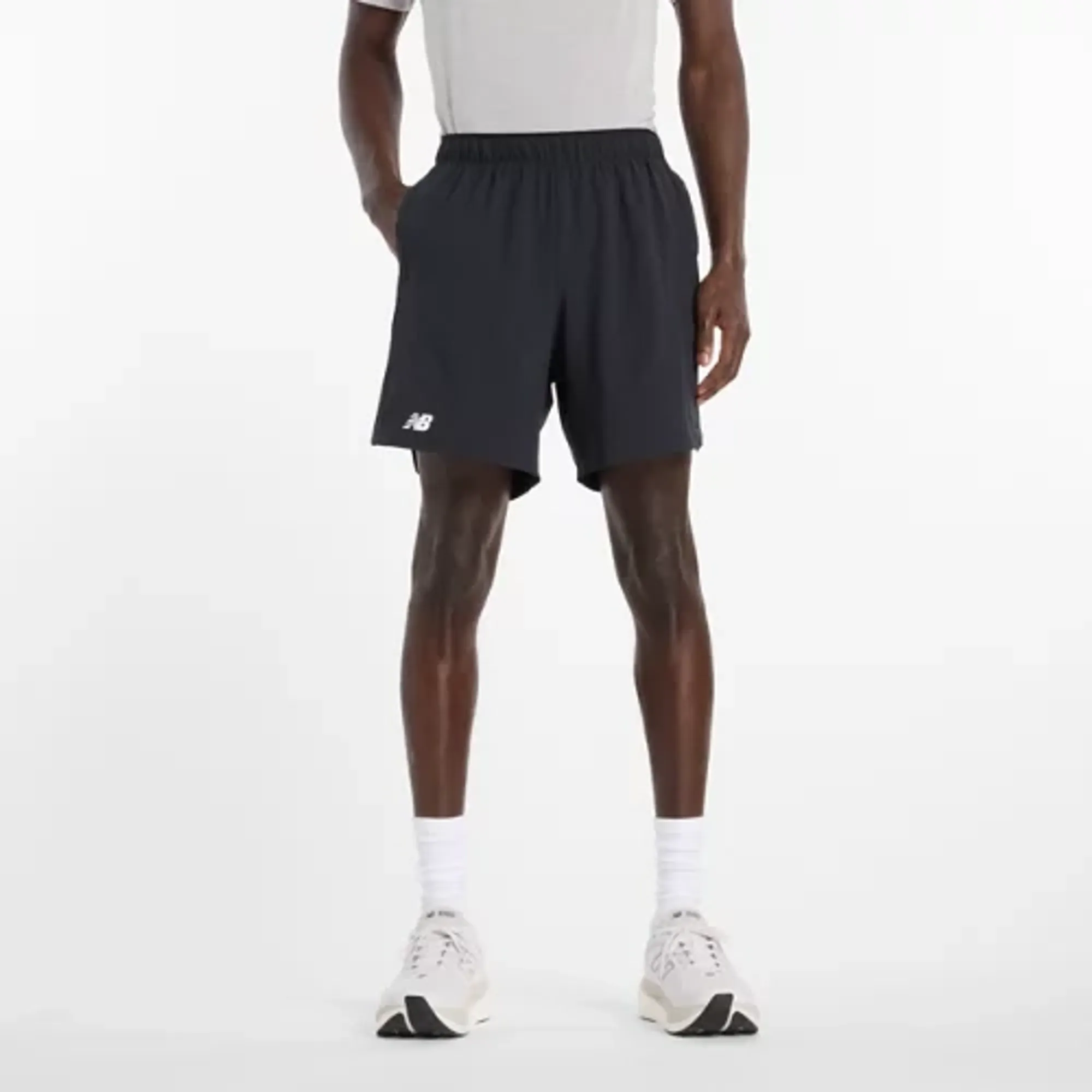 New Balance Men's Tournament Short in Black/White Polywoven