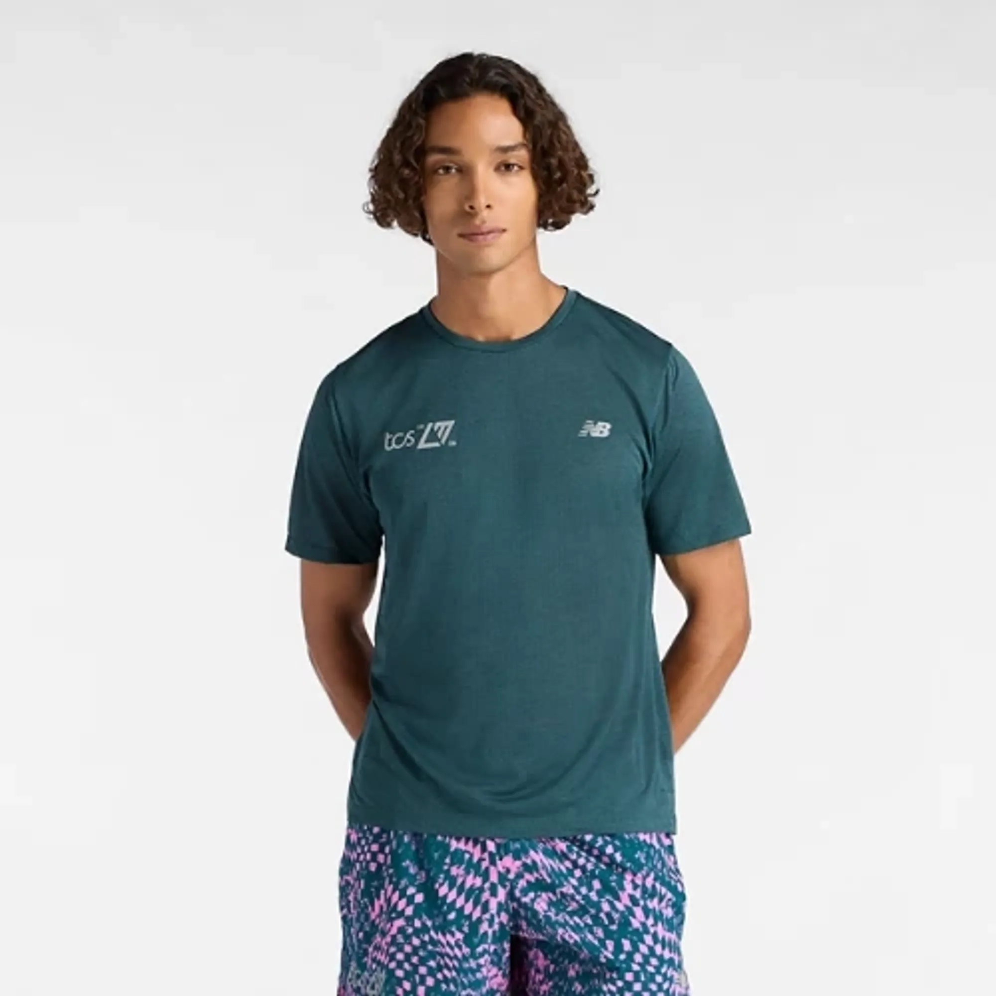 New Balance Men's London Edition RC Essential T-Shirt in Green Polyester