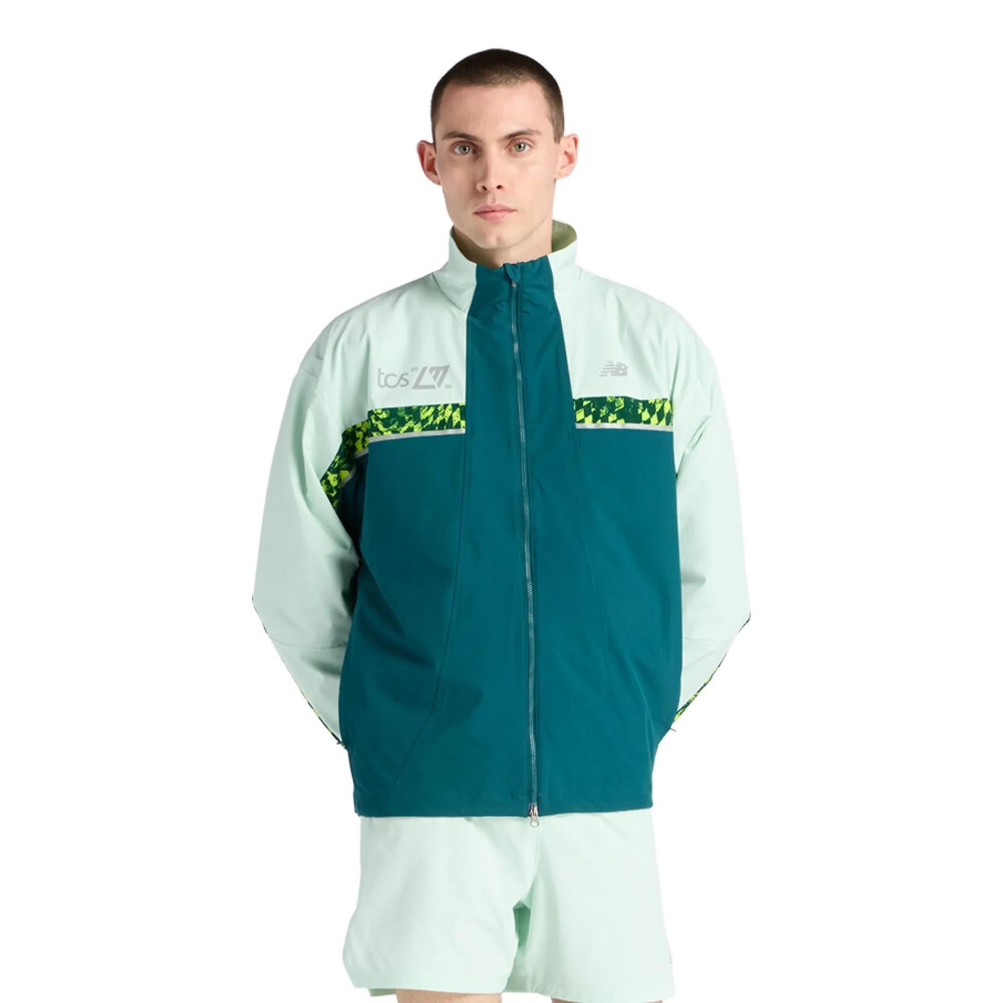 New Balance Men's London Edition Marathon Jacket in Green Polyester