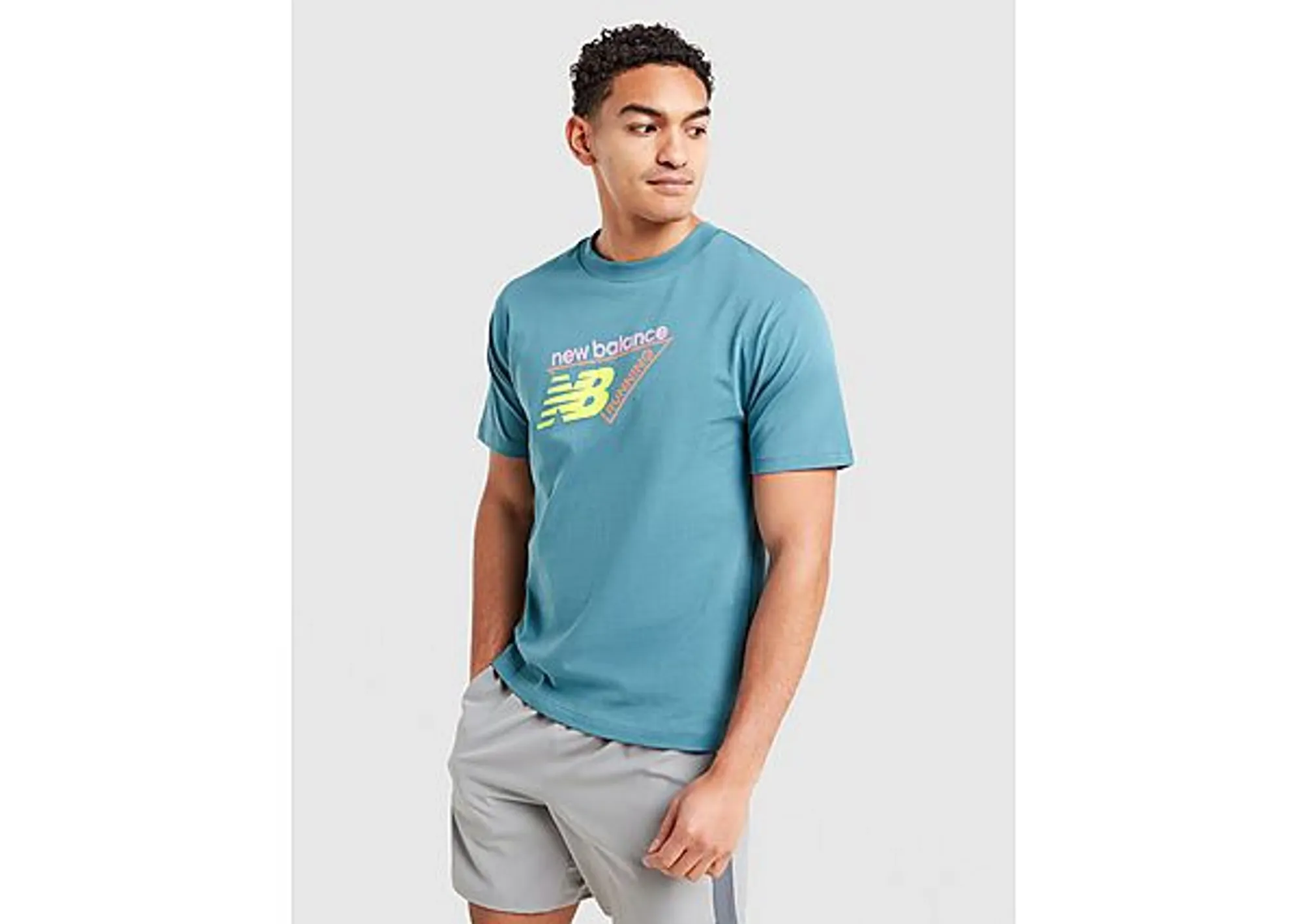 New Balance Men's Classic Tri-Logo T-Shirt in Blue Cotton