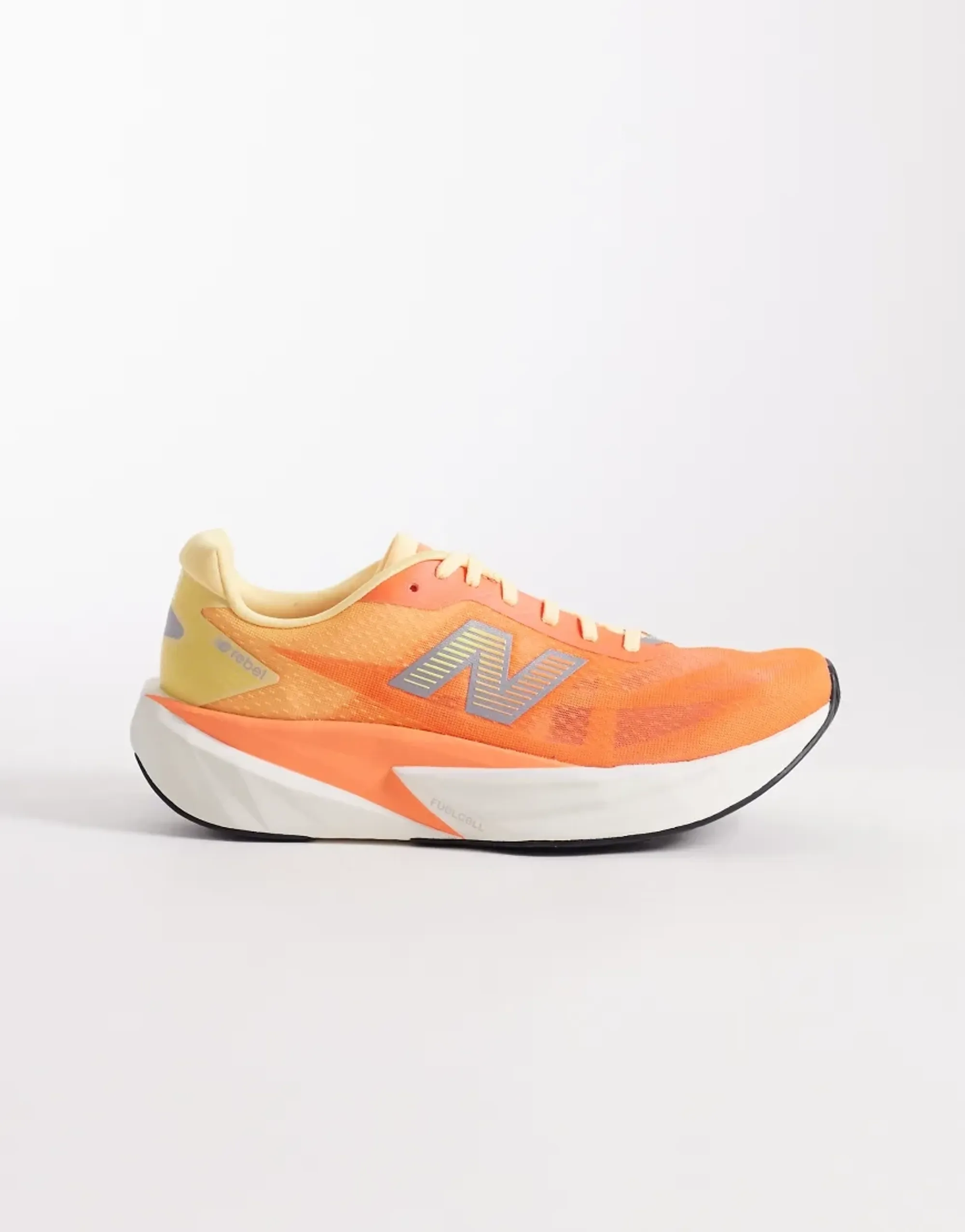 New Balance Men's FuelCell Rebel v5 in Orange/Grey Synthetic