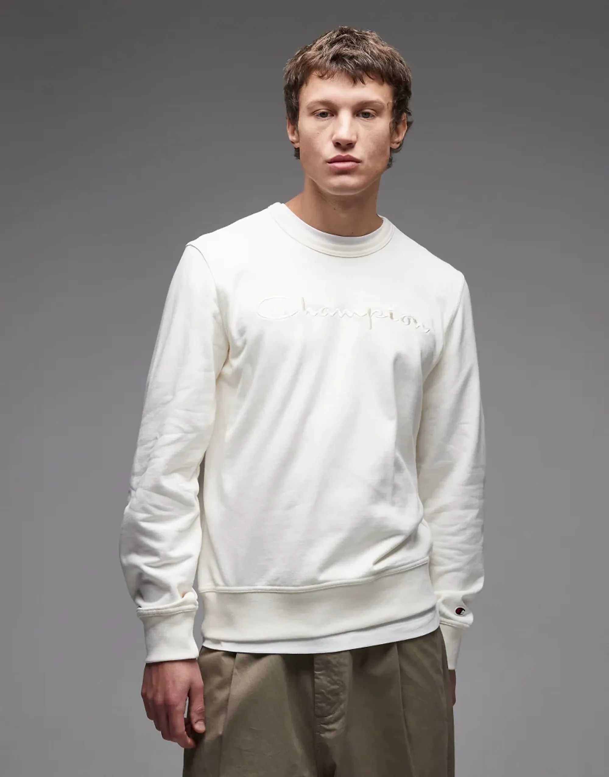 Champion Icons Tonal Sweatshirt In Off-White