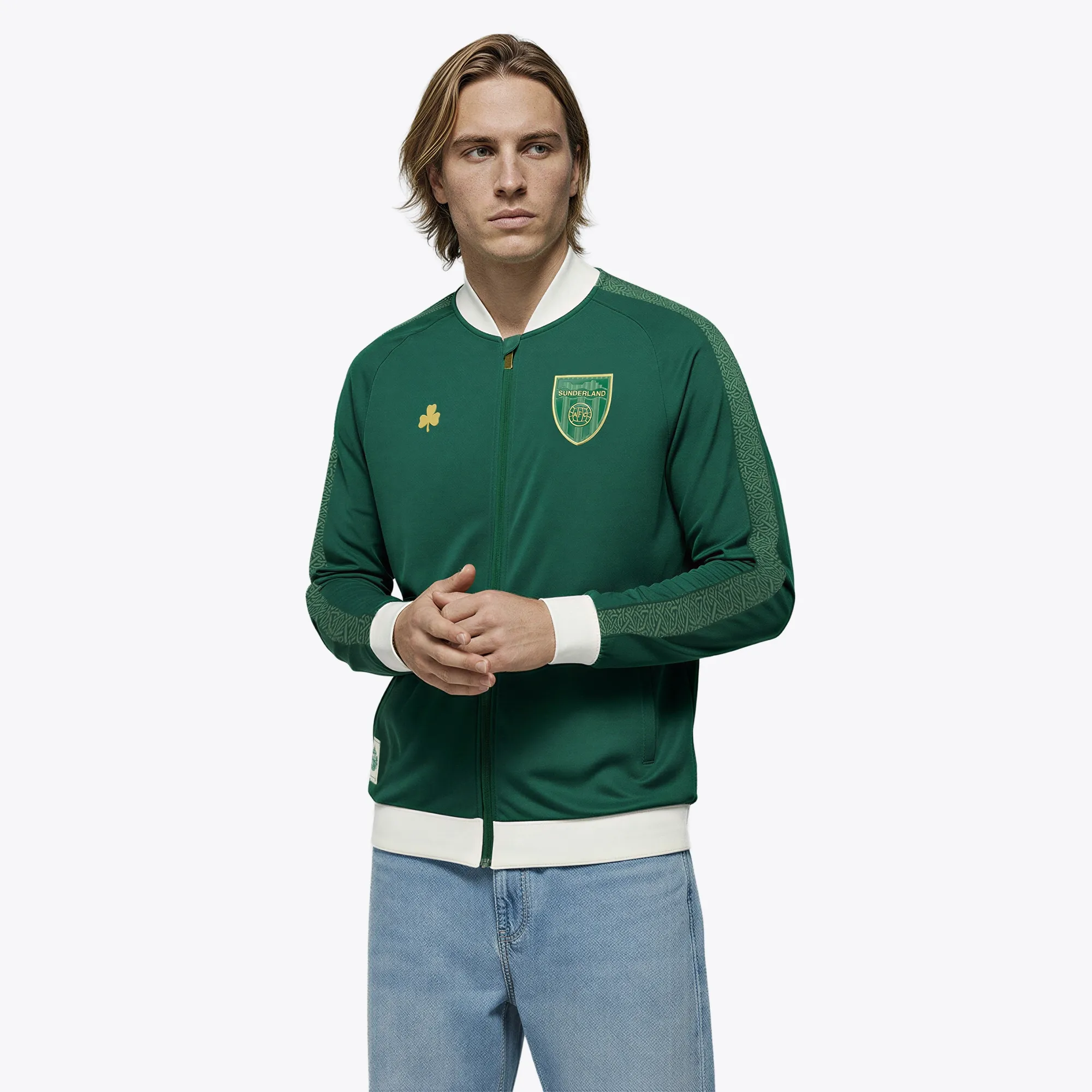 Sunderland St Patricks Day Tricot Track Jacket - Green - Unisex