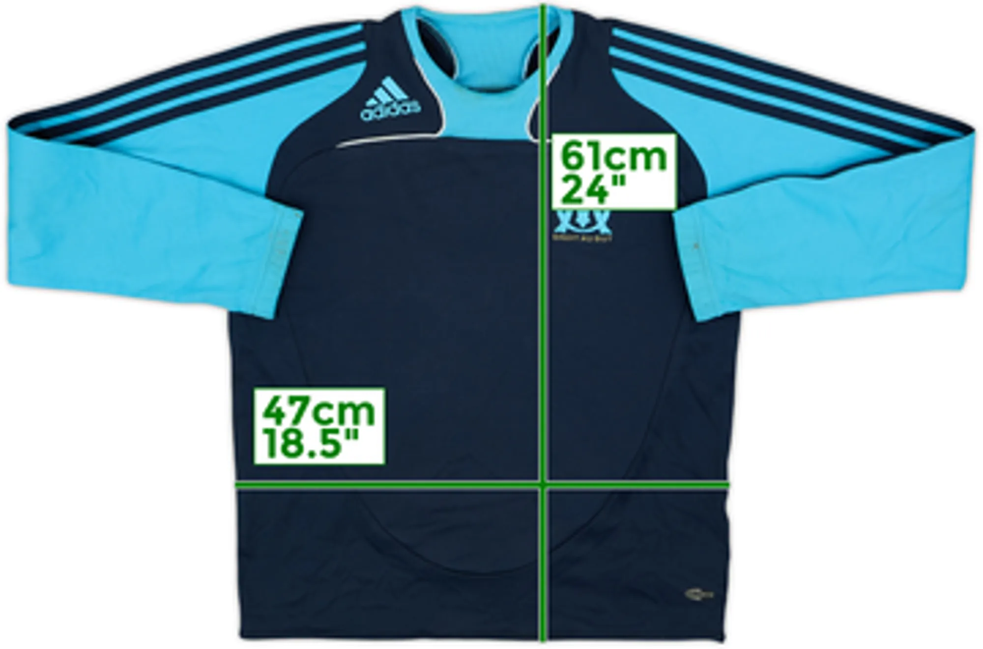 2008-09 Olympique Marseille adidas Sweat Top - 5/10 - (L.Boys)