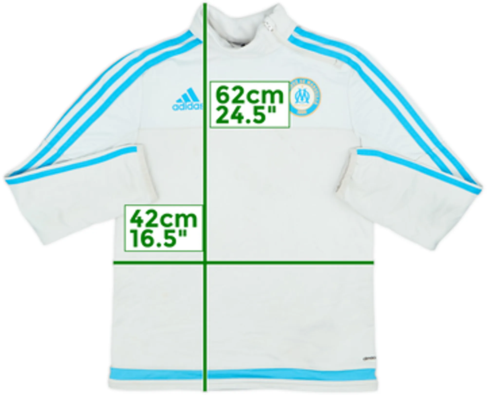 2015-16 Olympique Marseille adidas 1/4 Zip Drill Top - 5/10 - (M.Boys)