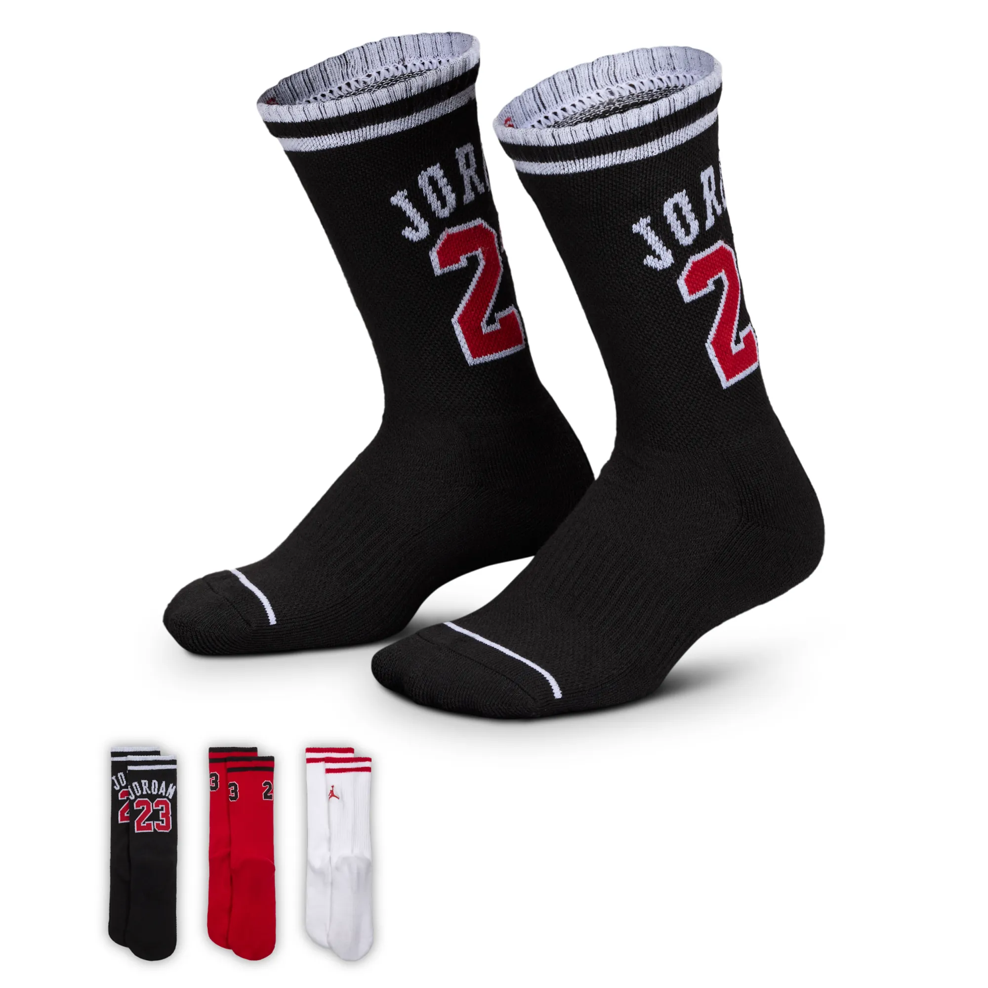 Nike Jordan Older Kids' Varsity Jersey Crew Socks - Black