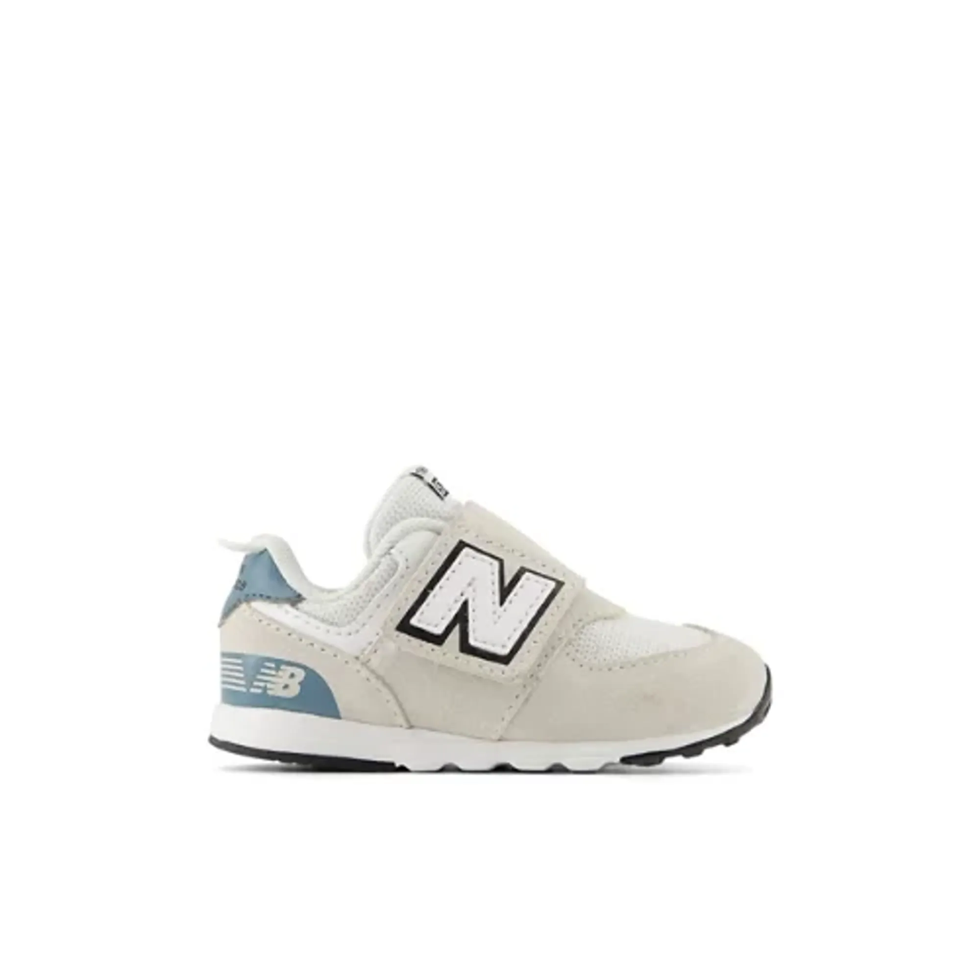 New Balance Infants 574 NEWB Hook & Loop in Grey/White Leather