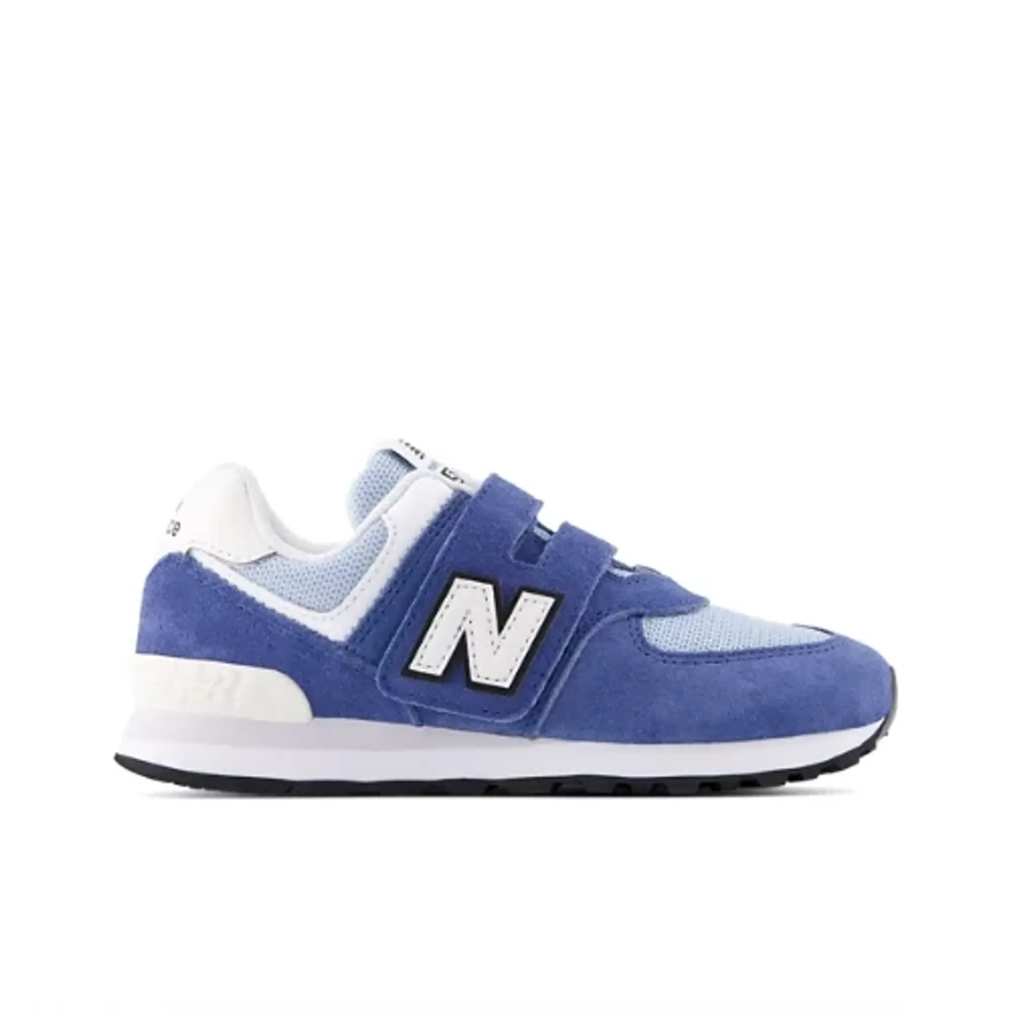 New Balance Kids 574 Hook & Loop in Blue Leather