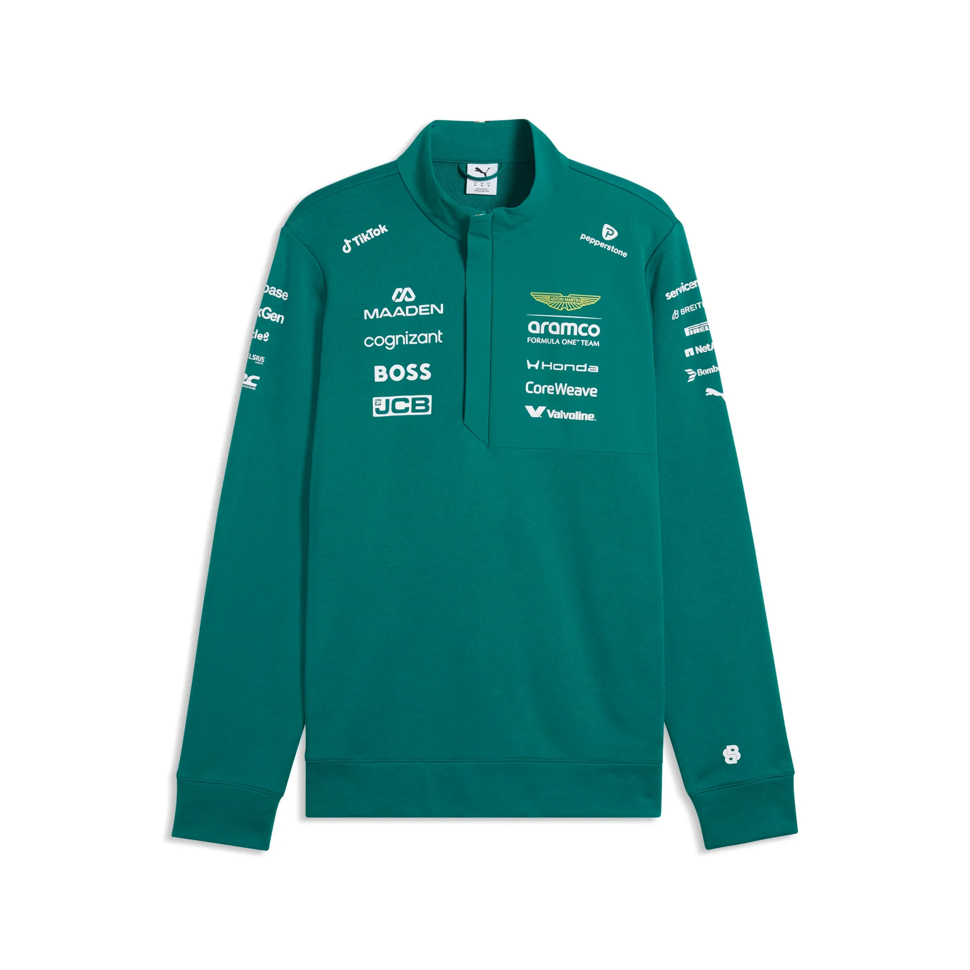 PUMA x ASTON MARTIN ARAMCO F1Â® TEAM Half-Zip Sweatshirt Unisex in Green | Size Large