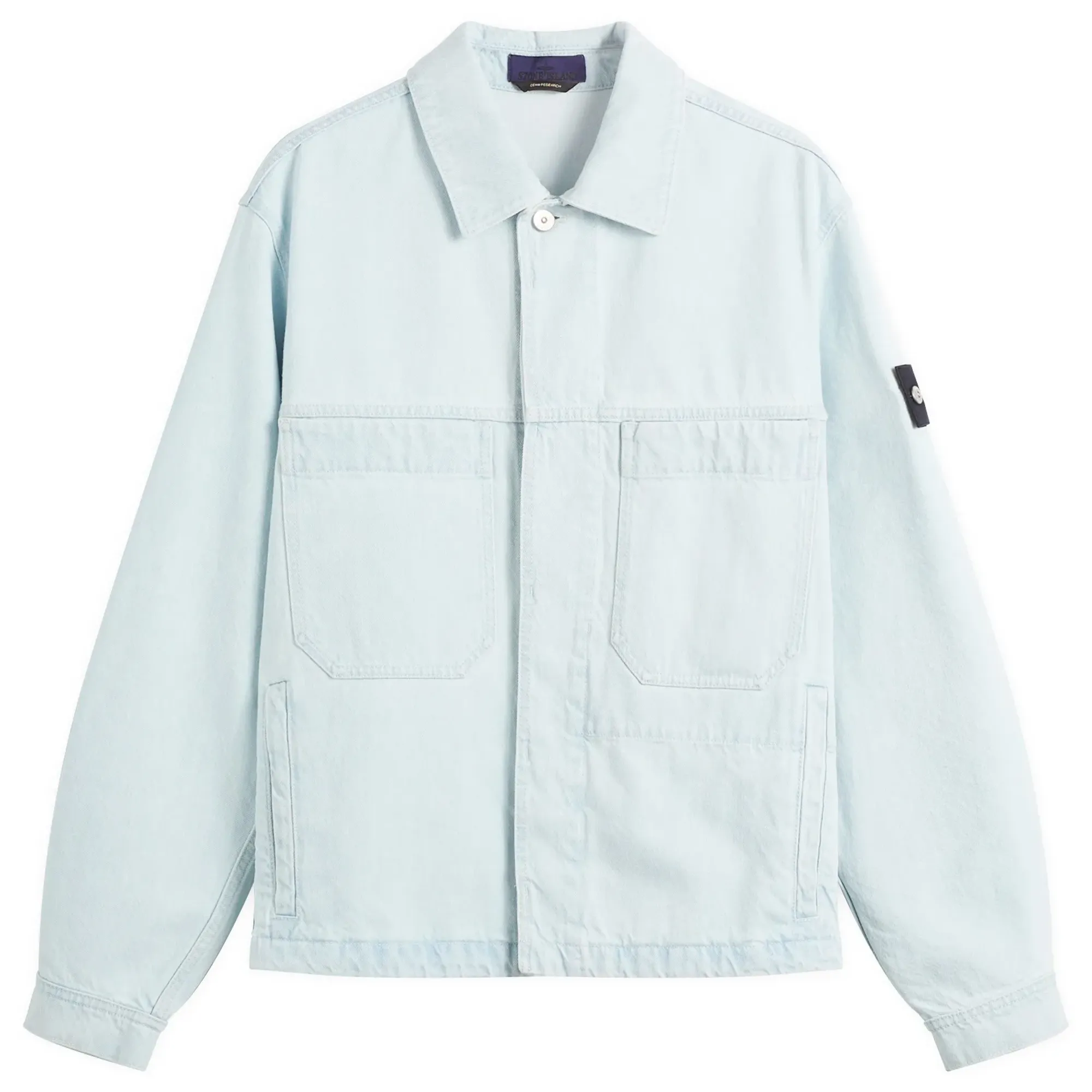 Stone Island Men's Denim Research Ultra Bleached Denim Jacket Extra Bleach
