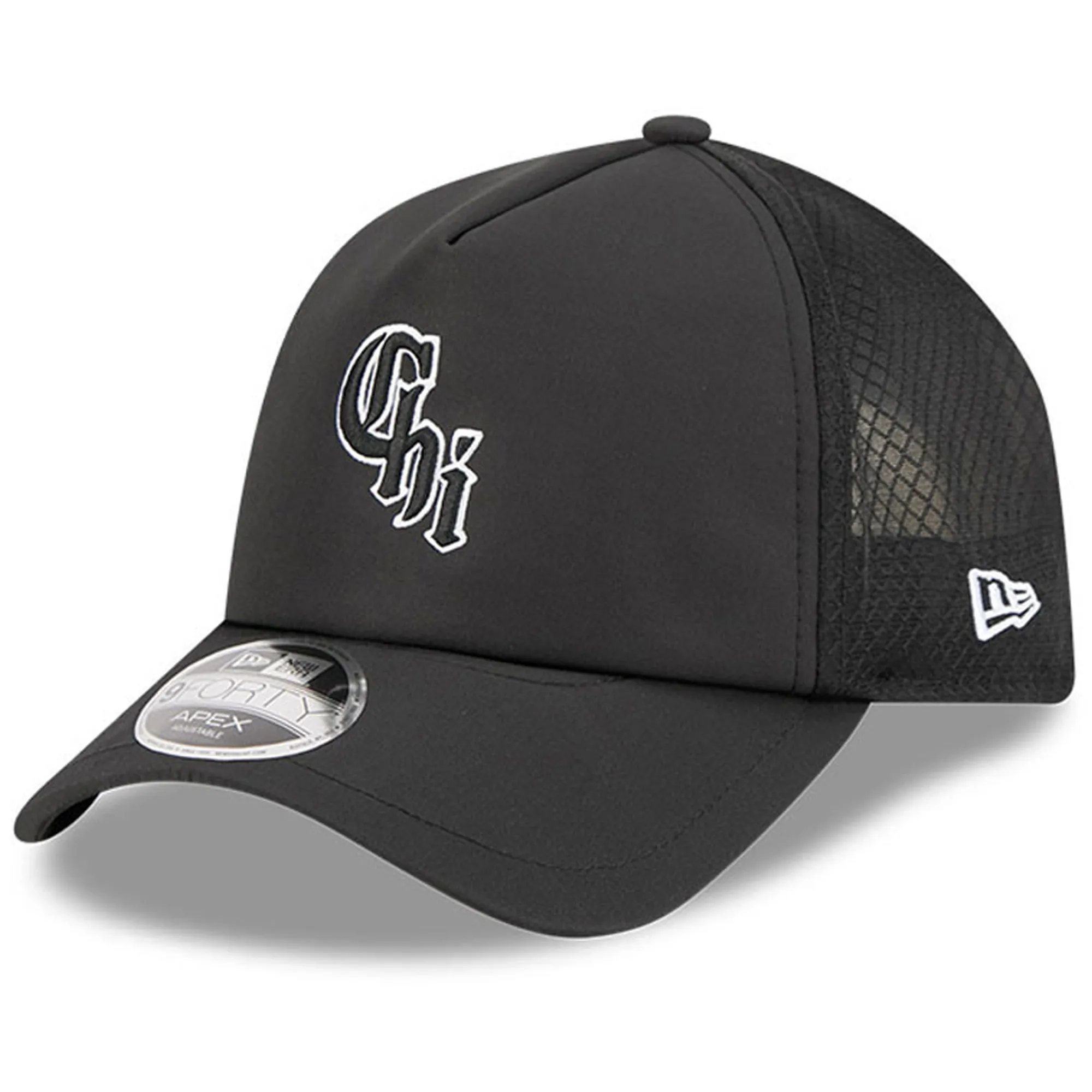 White Sox MLB Batting Practice 2026 Black 9FORTY Apex Adjustable Cap New Era Cap adult unisex