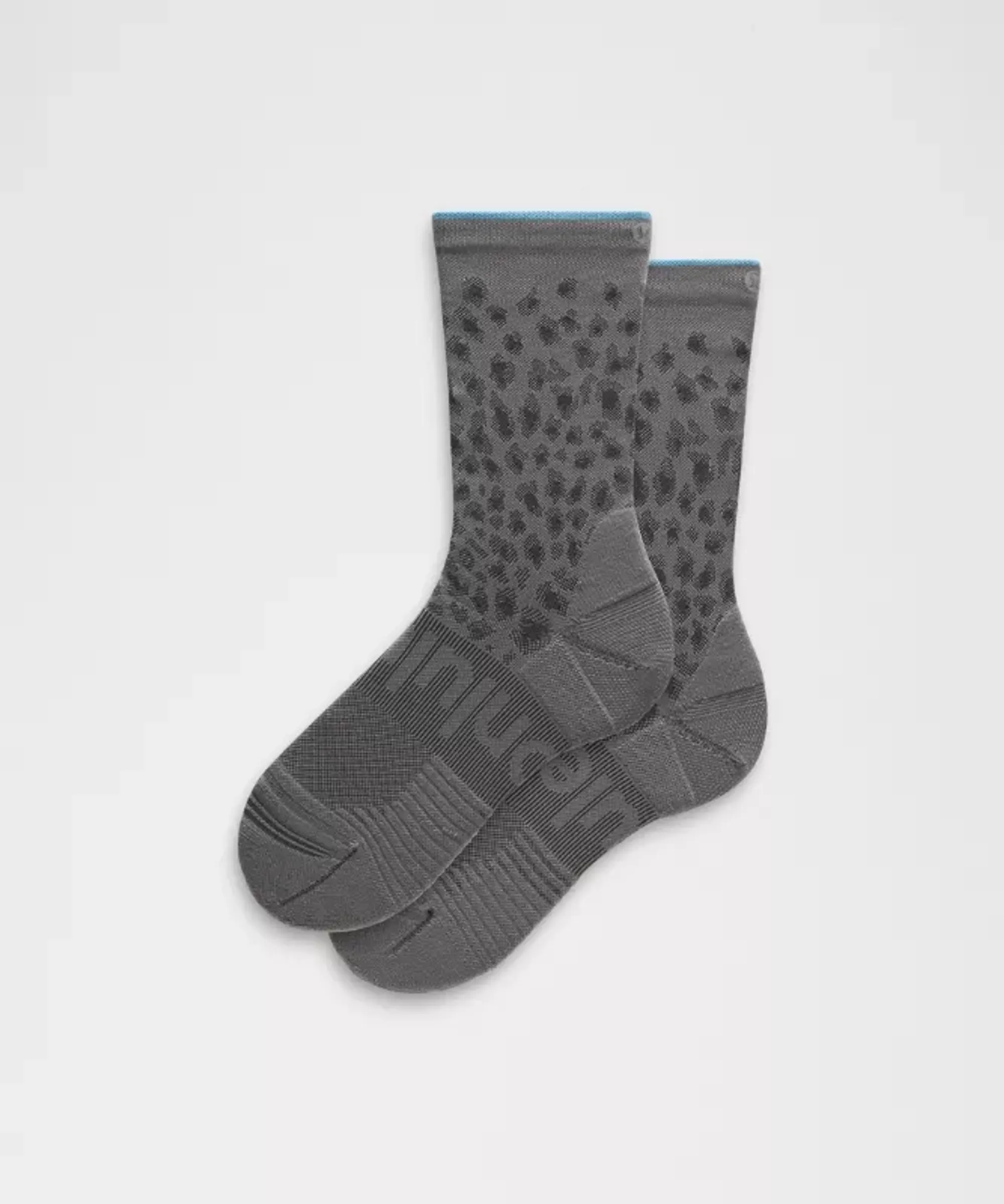 lululemon – Power Stride Crew Socks Leopard – Color Grey – Size Large