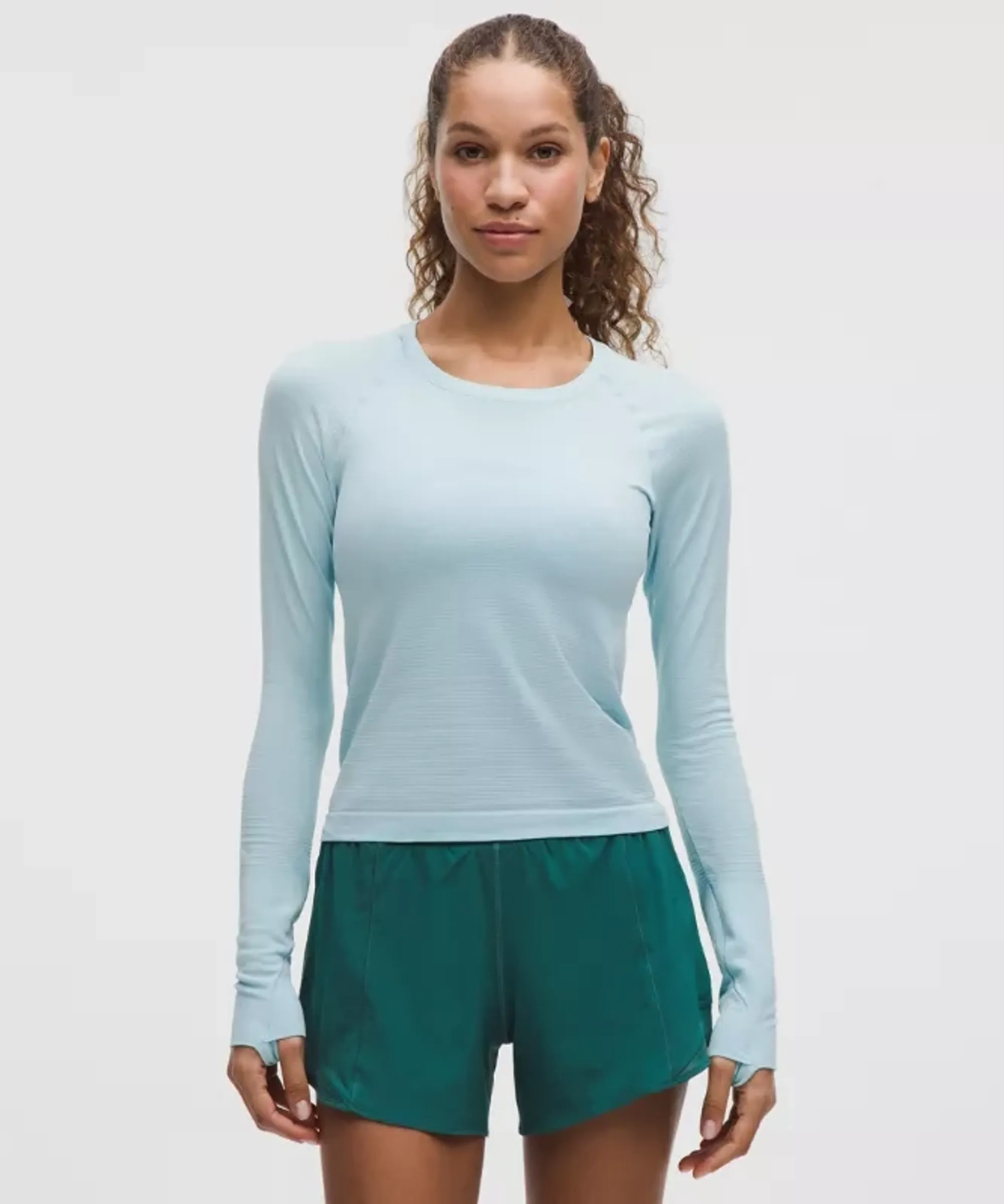 lululemon – Women's Swiftly Tech Long-Sleeve Shirt 2.0 Waist Length – Color Blue – Size 10