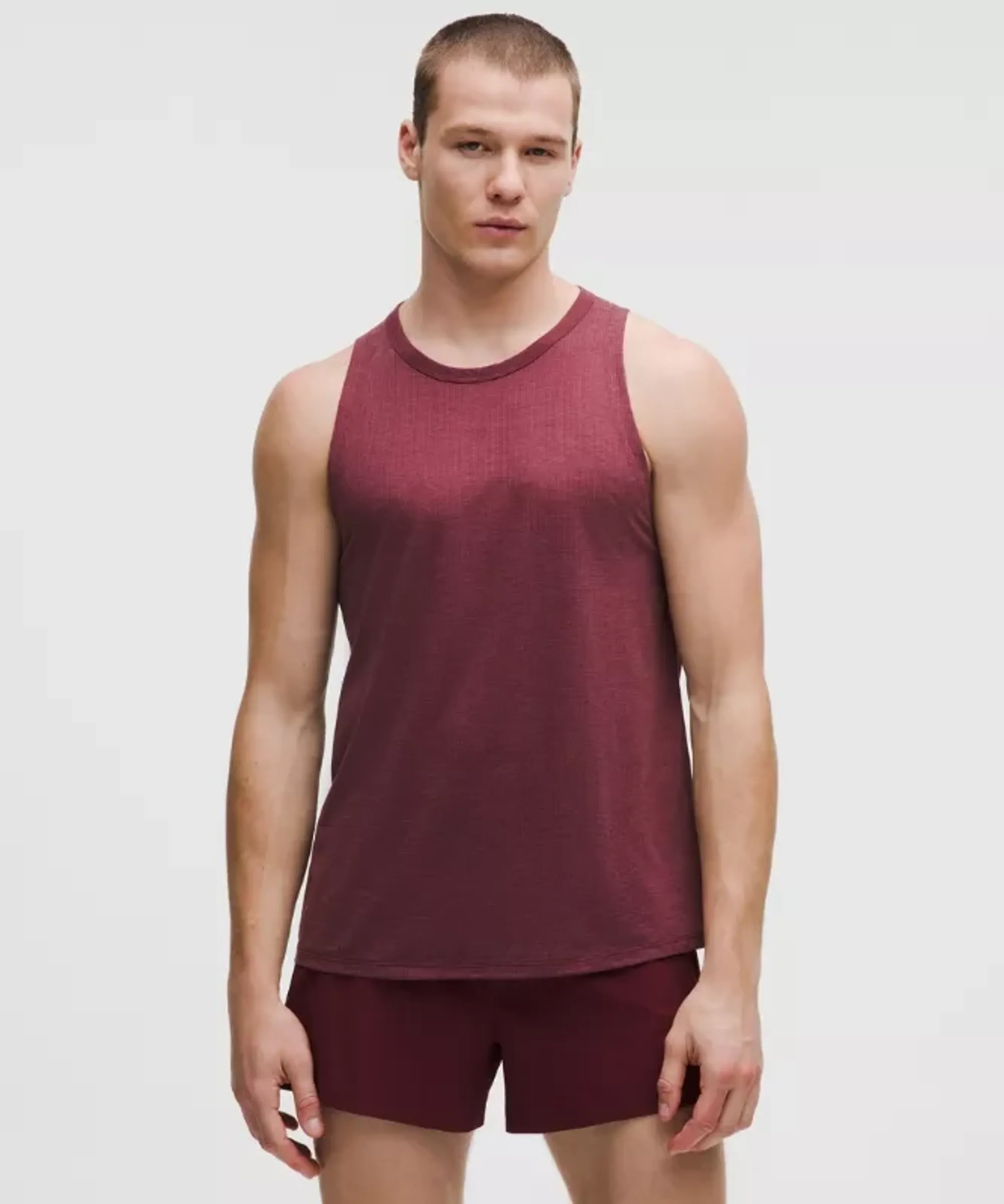 lululemon – Men's Mile Maker Lightweight Tank Top – Color Burgundy/Red – Size Large