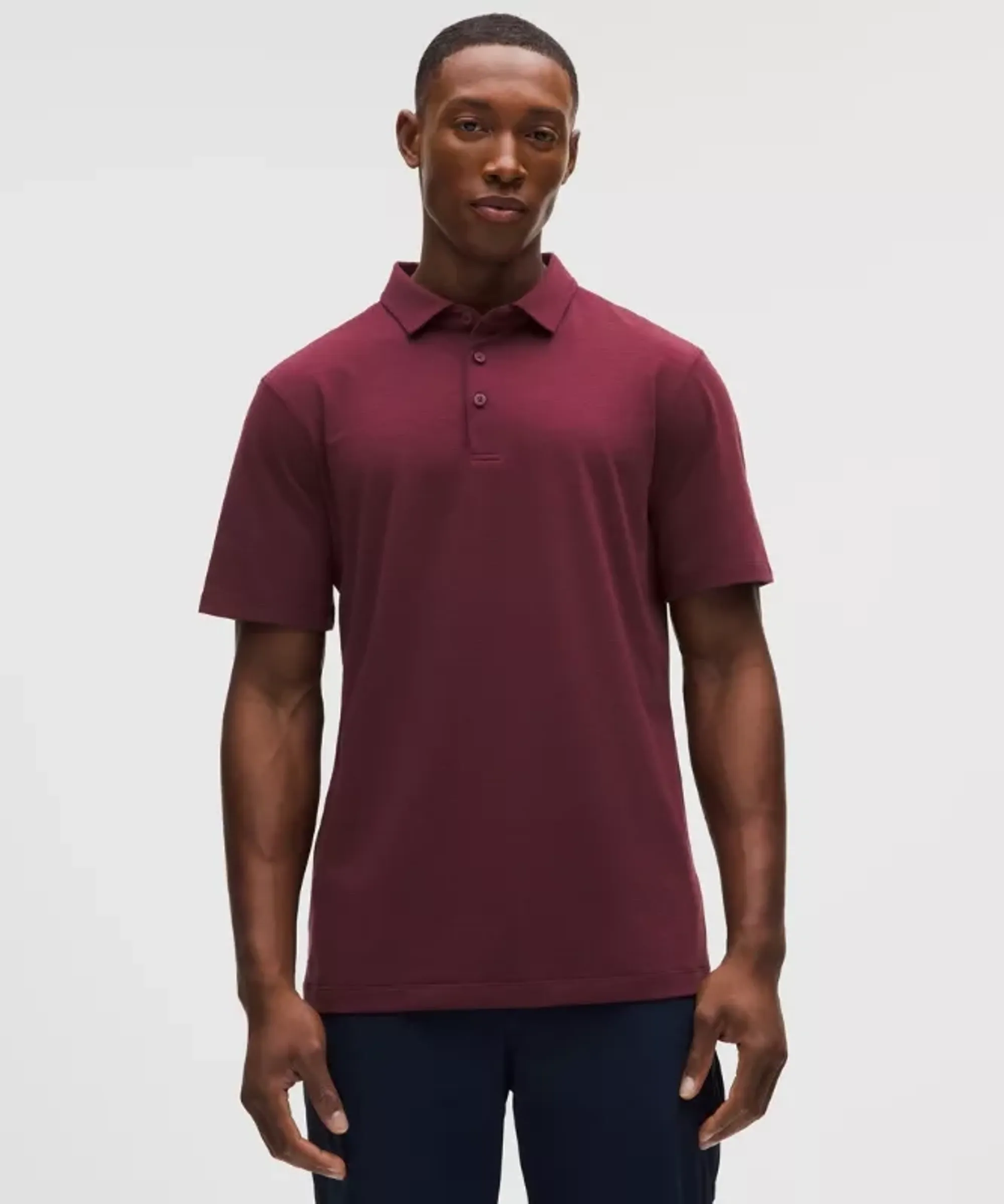 lululemon – Men's Evolution Short-Sleeve Polo Shirt – Color Burgundy/Red – Size Large