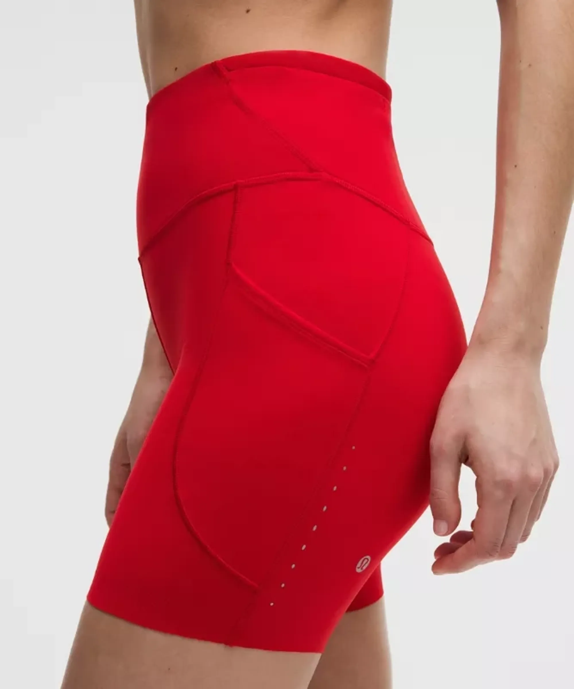 lululemon – Women's Fast and Free High-Rise Shorts 5 Pocket – 6" – Color Red/Neon – Size 0