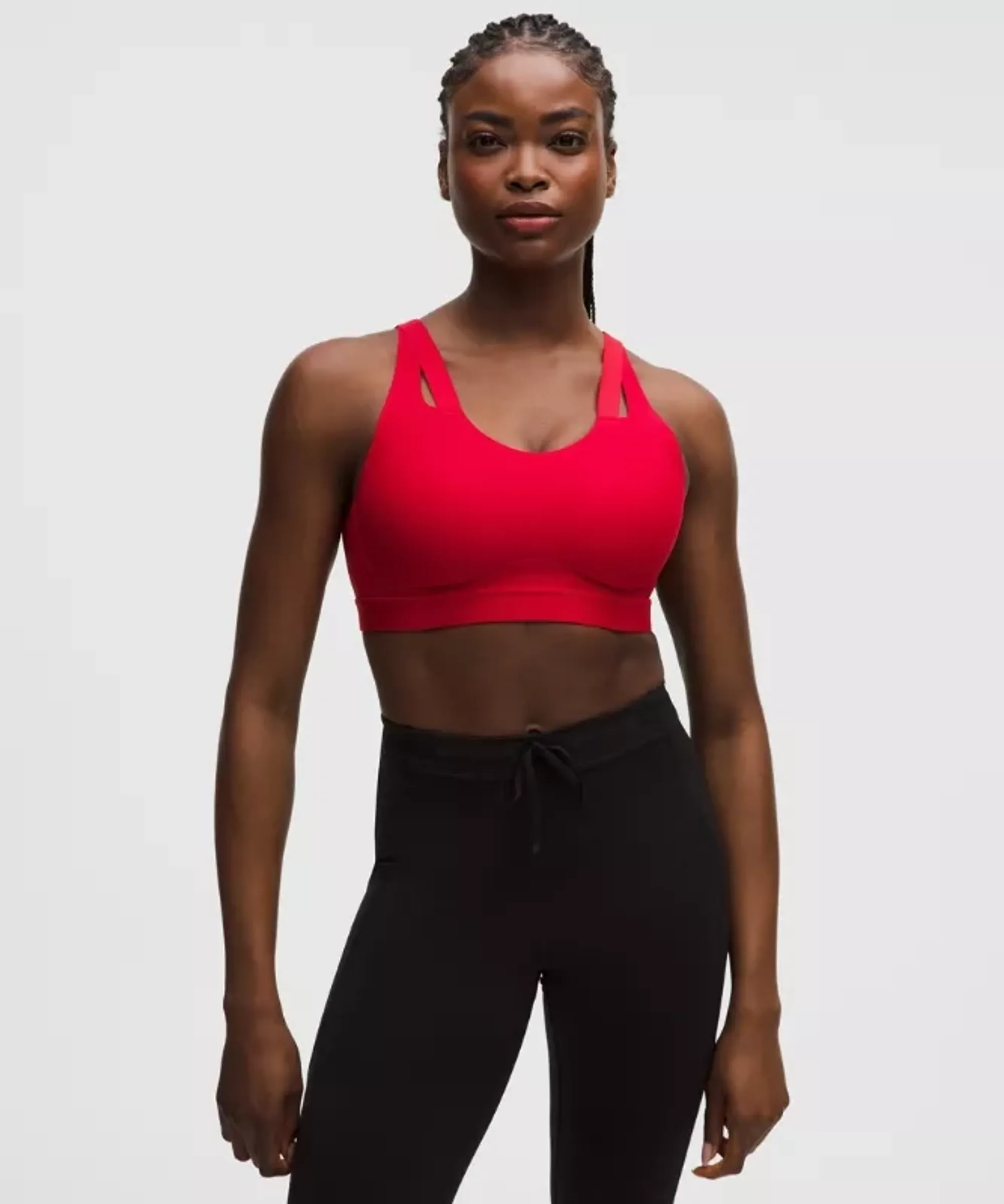 lululemon – Women's Levitation Sports Bra High Support, B-DD Cups – Color Red/Neon – Size 32B