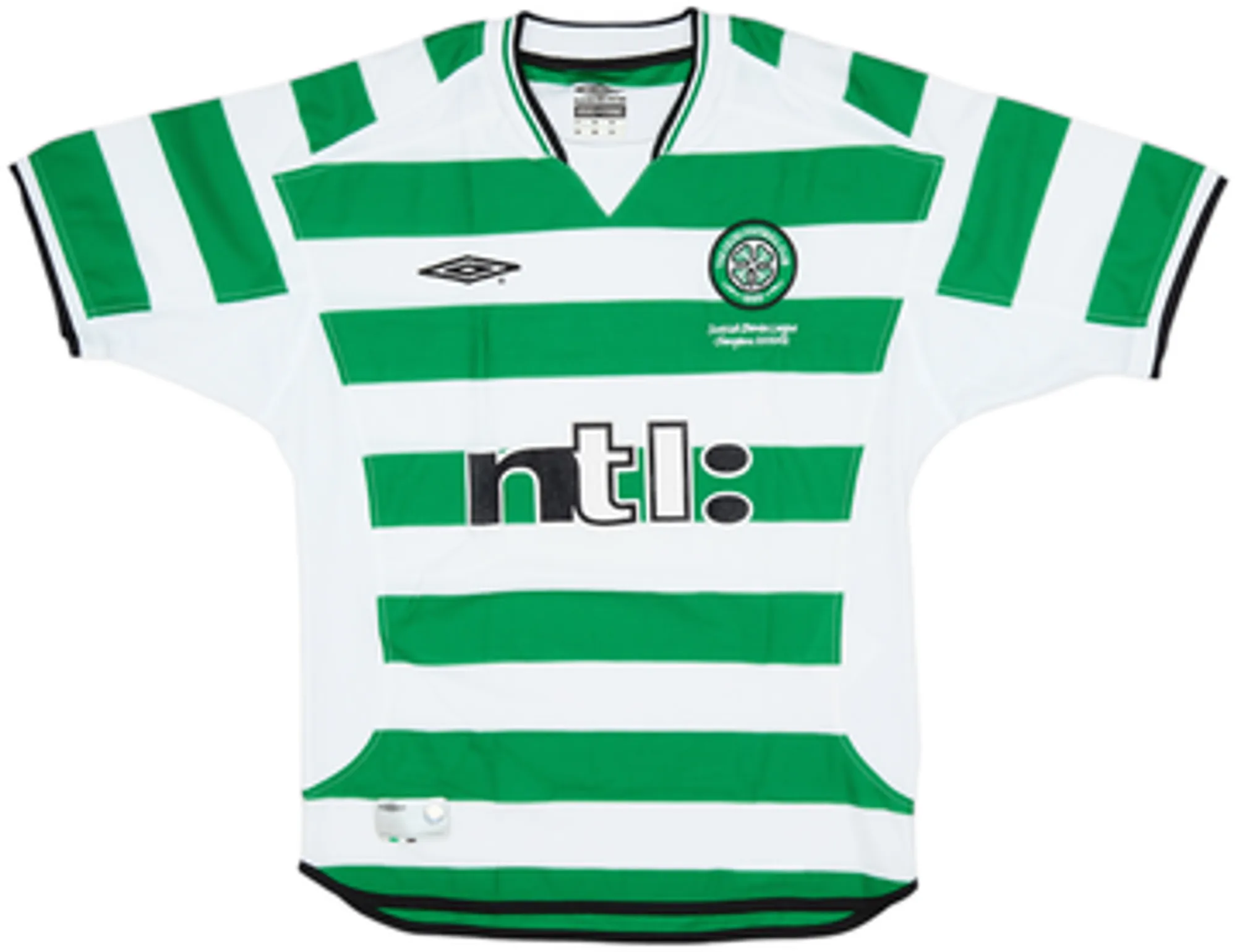 2001-03 Celtic 'Champions' Home Shirt Larsson #7 - 7/10 - (S)