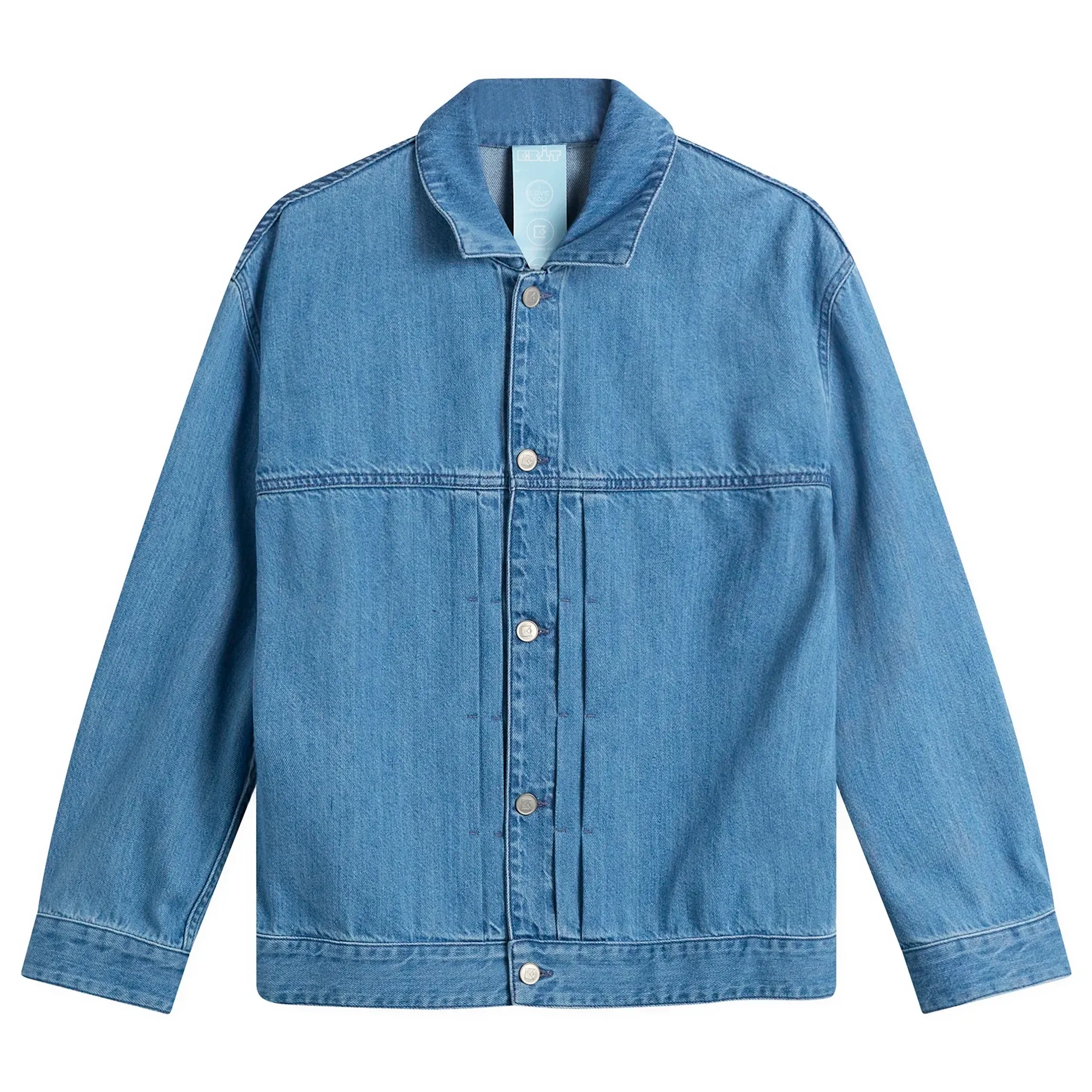 EBIT Men's Octagon Patch Denim Jacket Blue