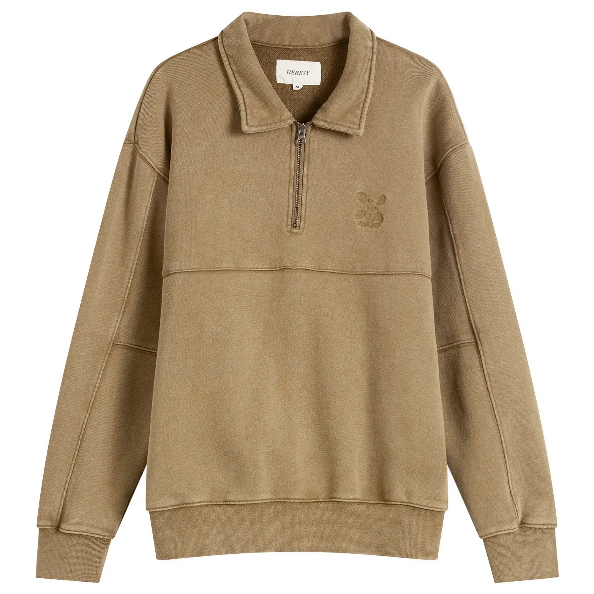 Heresy Men's Green Man Quarter Zip Sweatshirt Biscuit