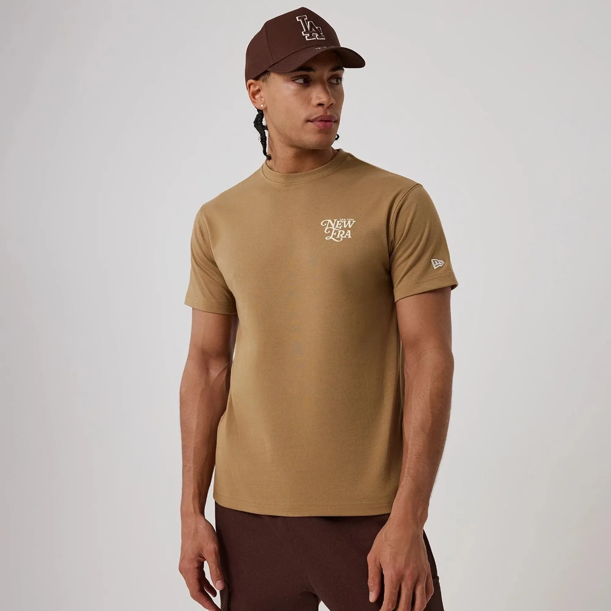New Era Script Graphic Beige T-Shirt adult unisex