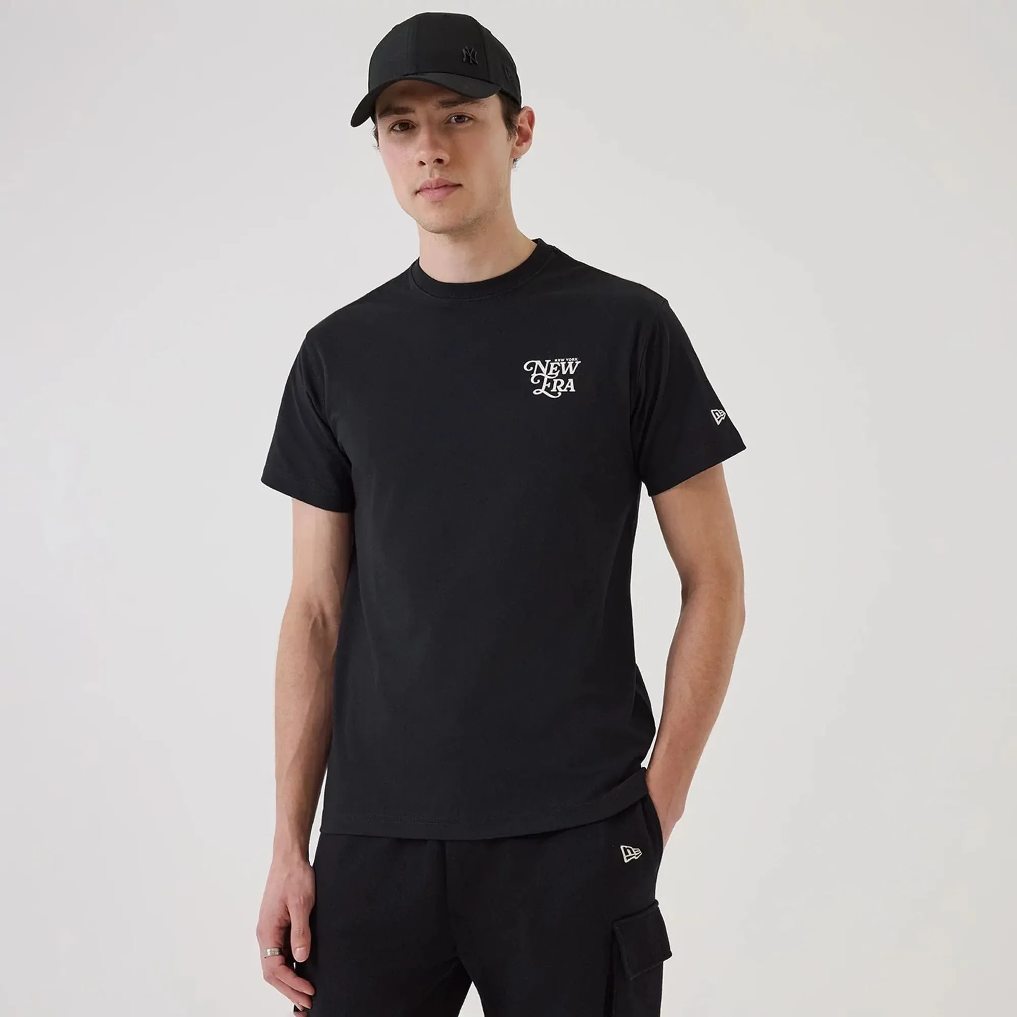 New Era Script Graphic Black T-Shirt adult unisex