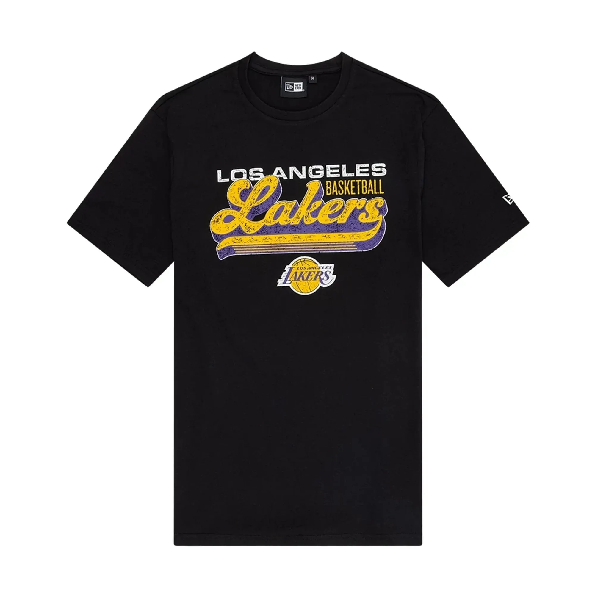 LA Lakers NBA Wordmark Black T-Shirt New Era Cap adult unisex