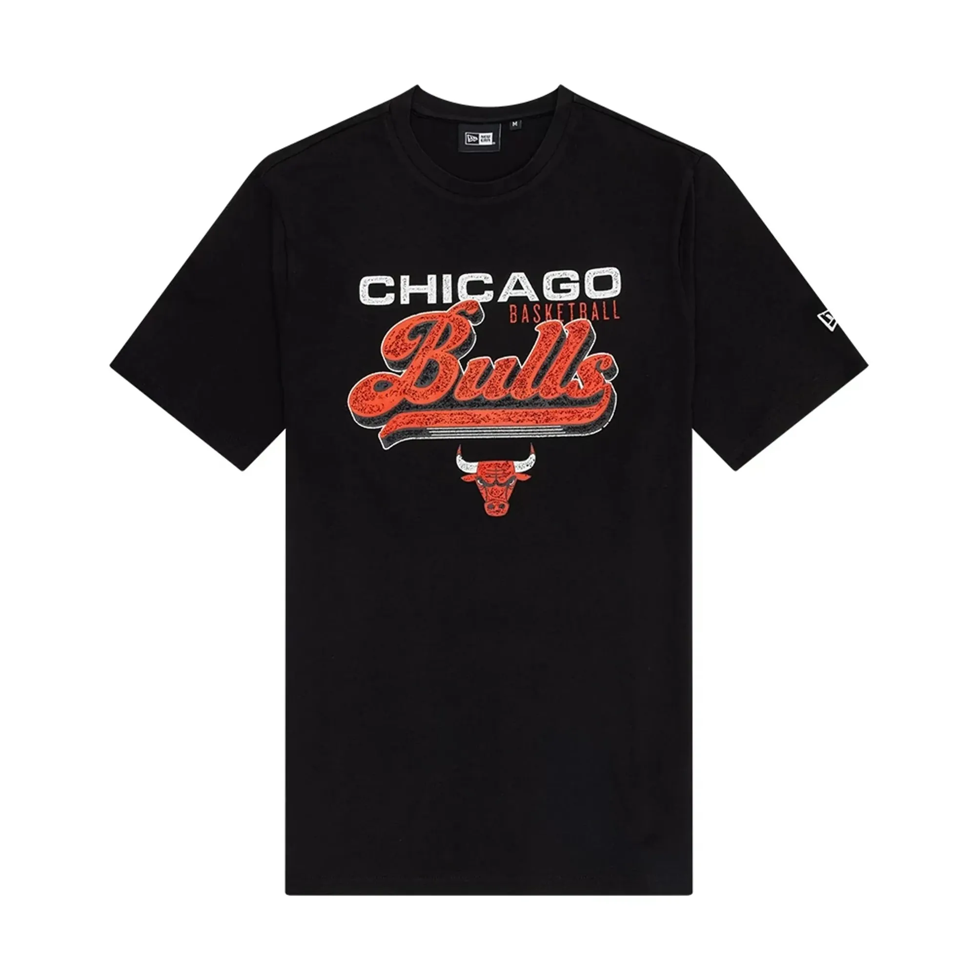 Chicago Bulls NBA Wordmark Black T-Shirt New Era Cap adult unisex
