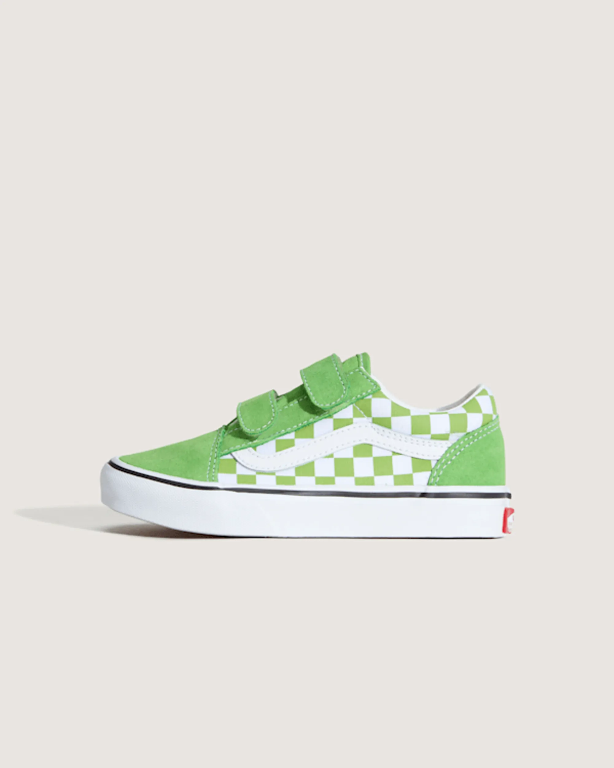 Vans - Kids Old Skool V Checkerboard Shoes (4-8 Years), Green