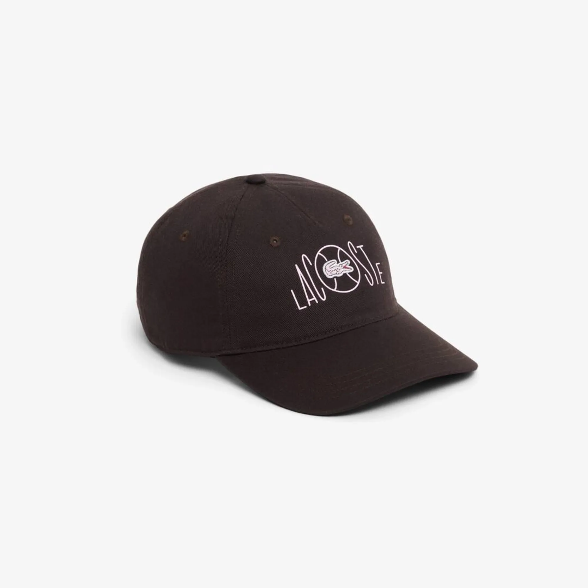Lacoste Printed Cotton Twill Cap - Brown
