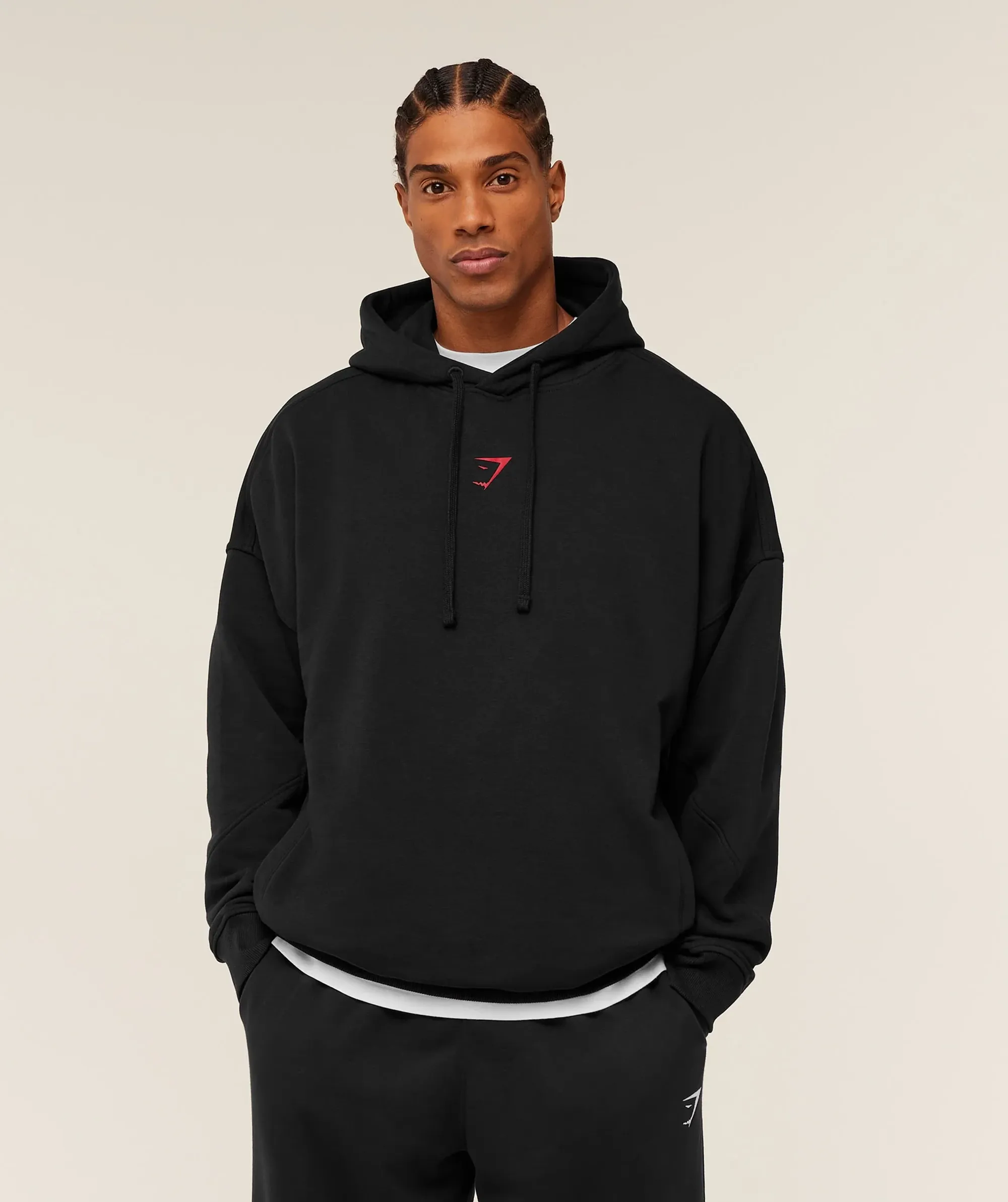 Gymshark Power Hoodie - Black/Conditioning Red