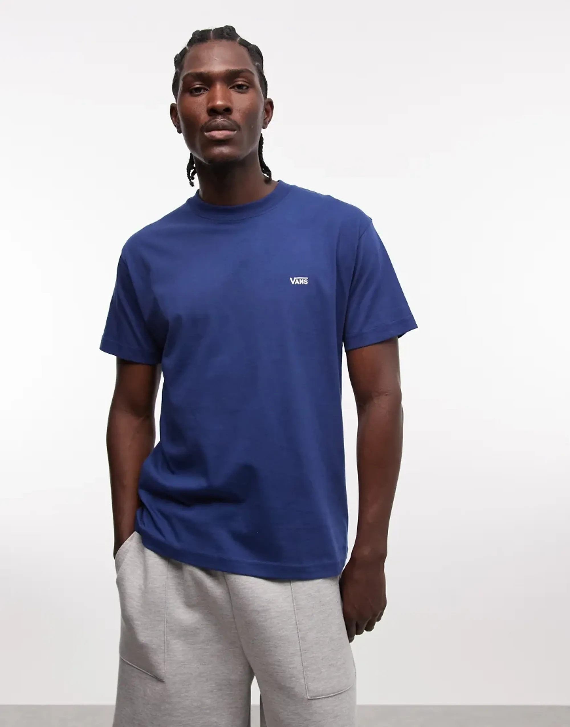 Vans Left Chest Logo T-Shirt In Blue
