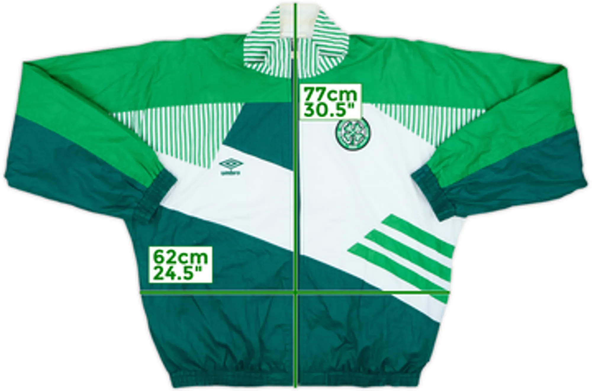 1991-92 Celtic Umbro Track Jacket - 10/10 - (L)