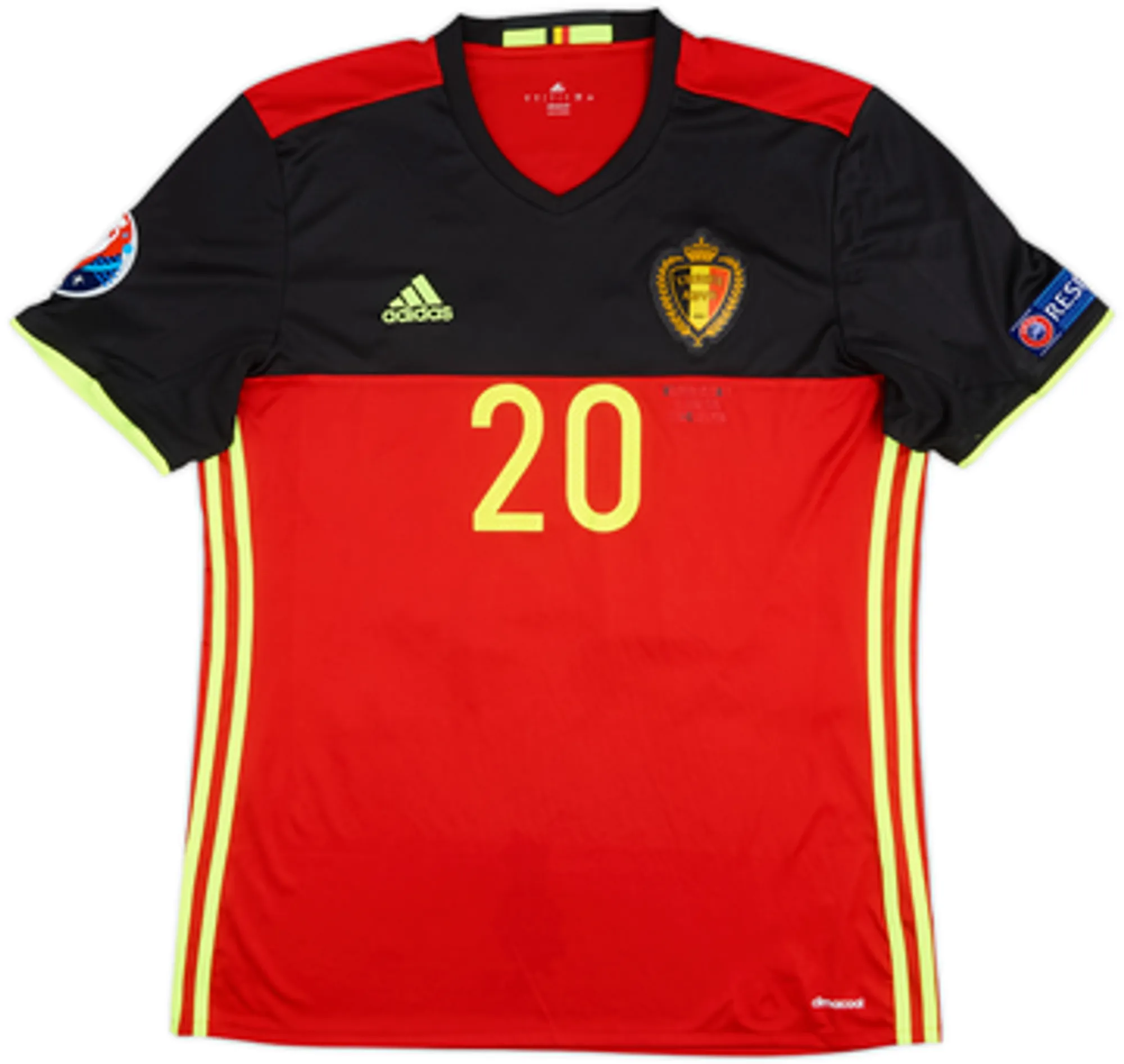 2016 Belgium Player Issue Signed Euro 2016 Home Shirt Benteke #20 - 5/10 - (L)