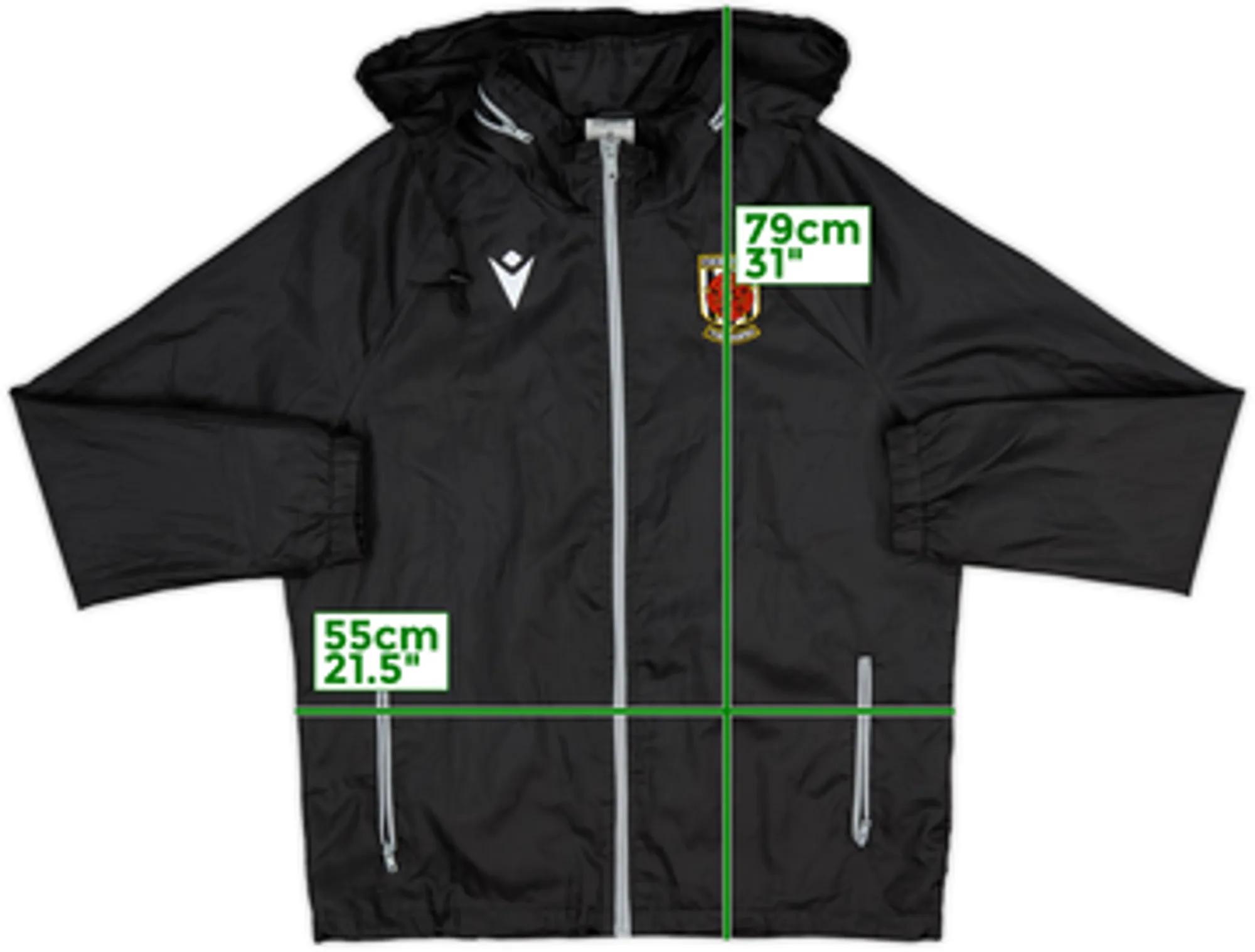2020-21 Chorley Macron Hooded Track Jacket - 8/10 - (M)