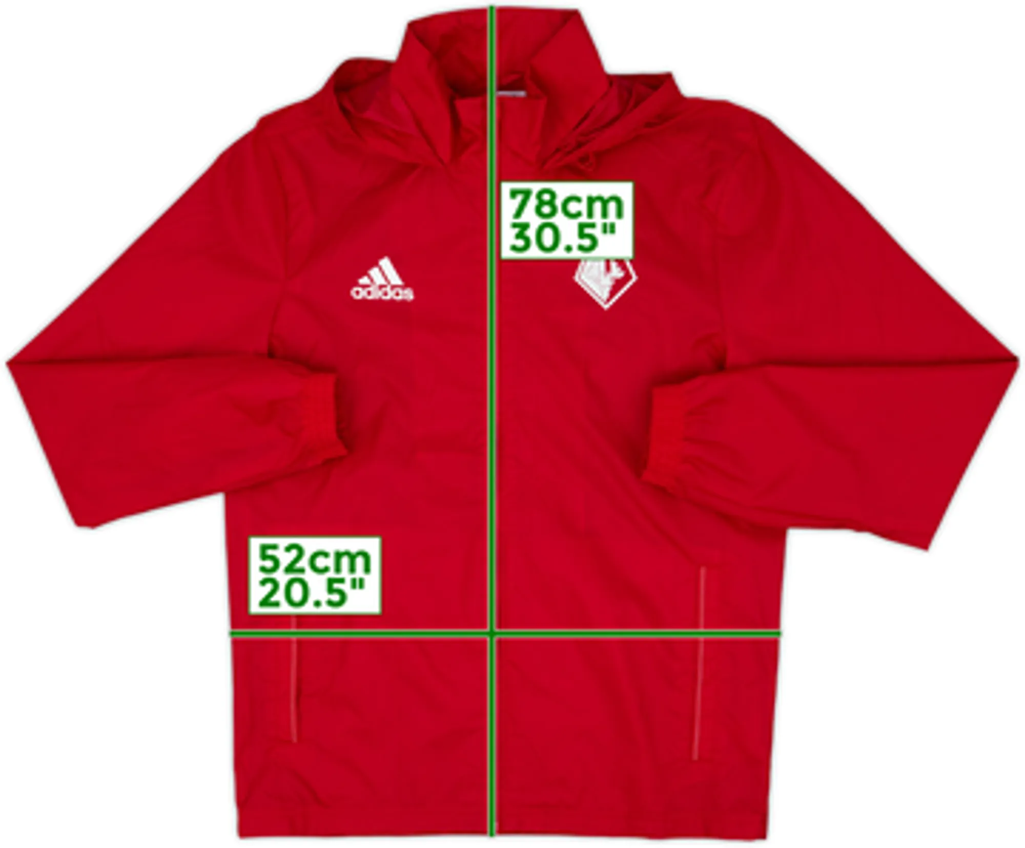 2017-18 Watford adidas Hooded Rain Jacket - 10/10 - (S)