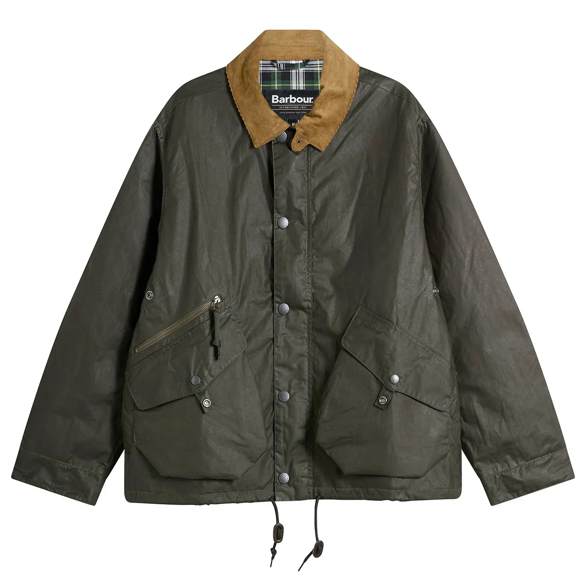 Barbour Men's Heritage+ Modified Endurance Wax Jacket Archive Olive