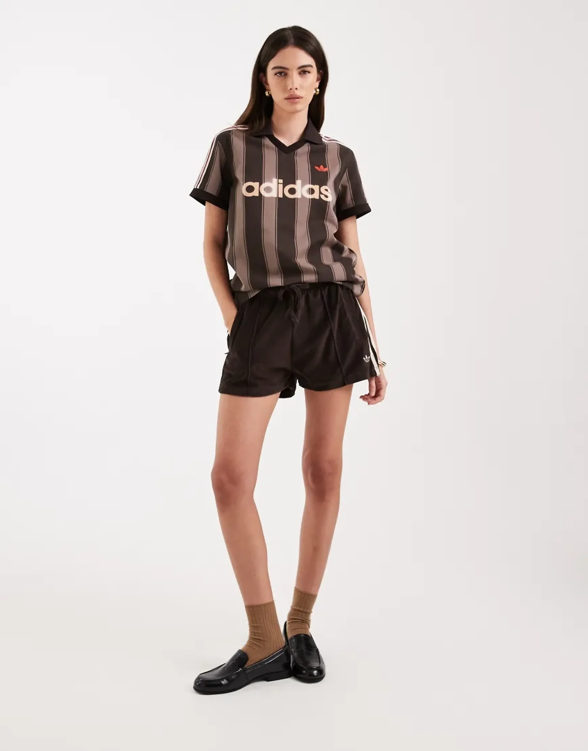 Adidas Originals Terry Towel Shorts In Brown