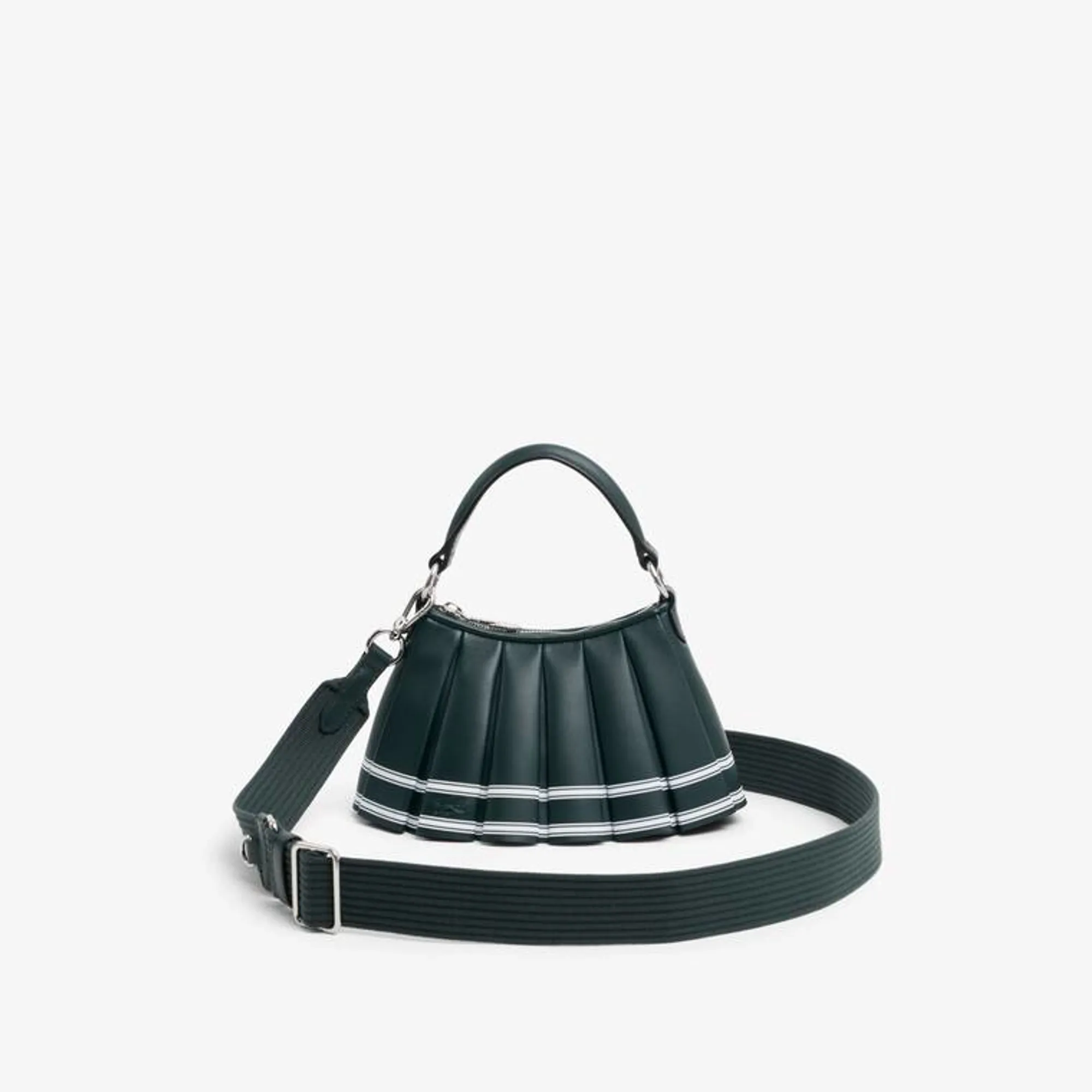 Lacoste Runway Mini Lenglen Striped Leather Bag - White Varech