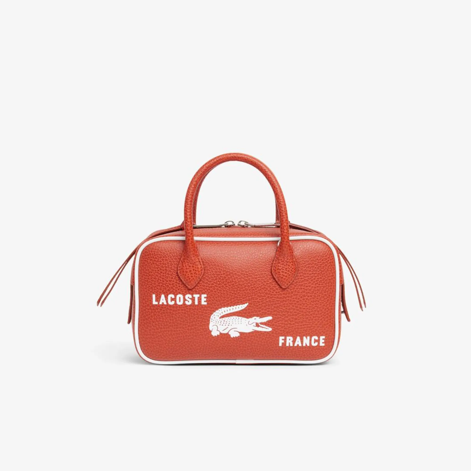 Lacoste Runway Small Printed Leather Gym Bag - Orangine