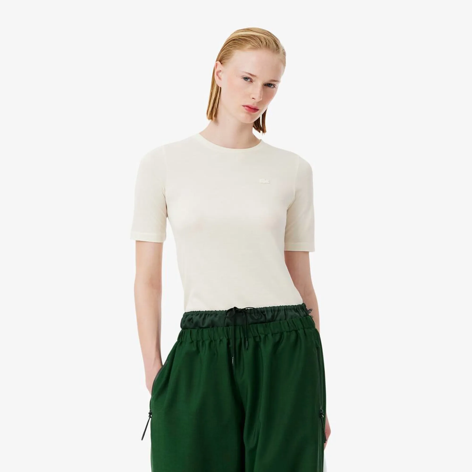 Lacoste Runway Silk Piqué T-shirt - White