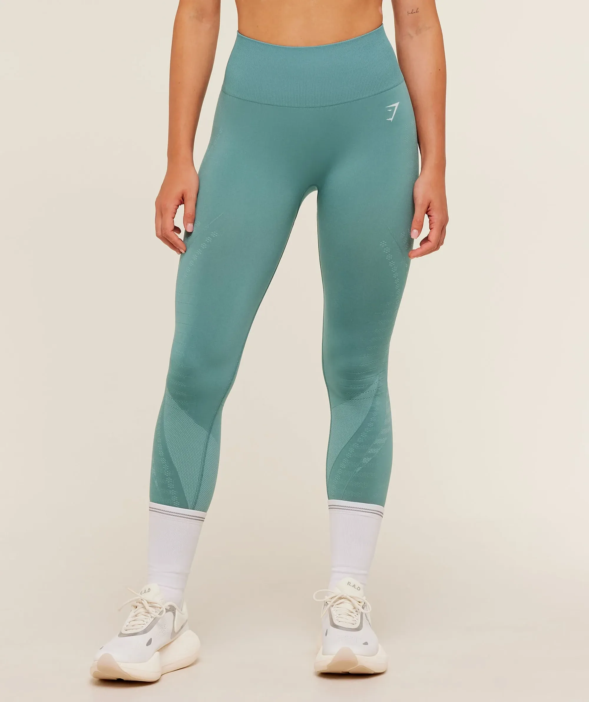 Gymshark Running Seamless Leggings - Storm Blue/Lifestyle Blue