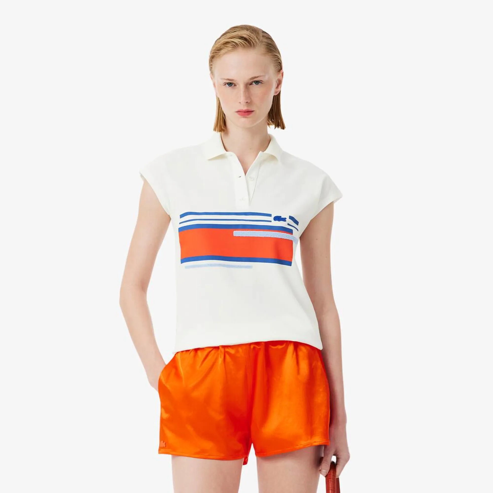 Lacoste Runway Regular Fit Petit Piqué Stripe Polo Shirt - White