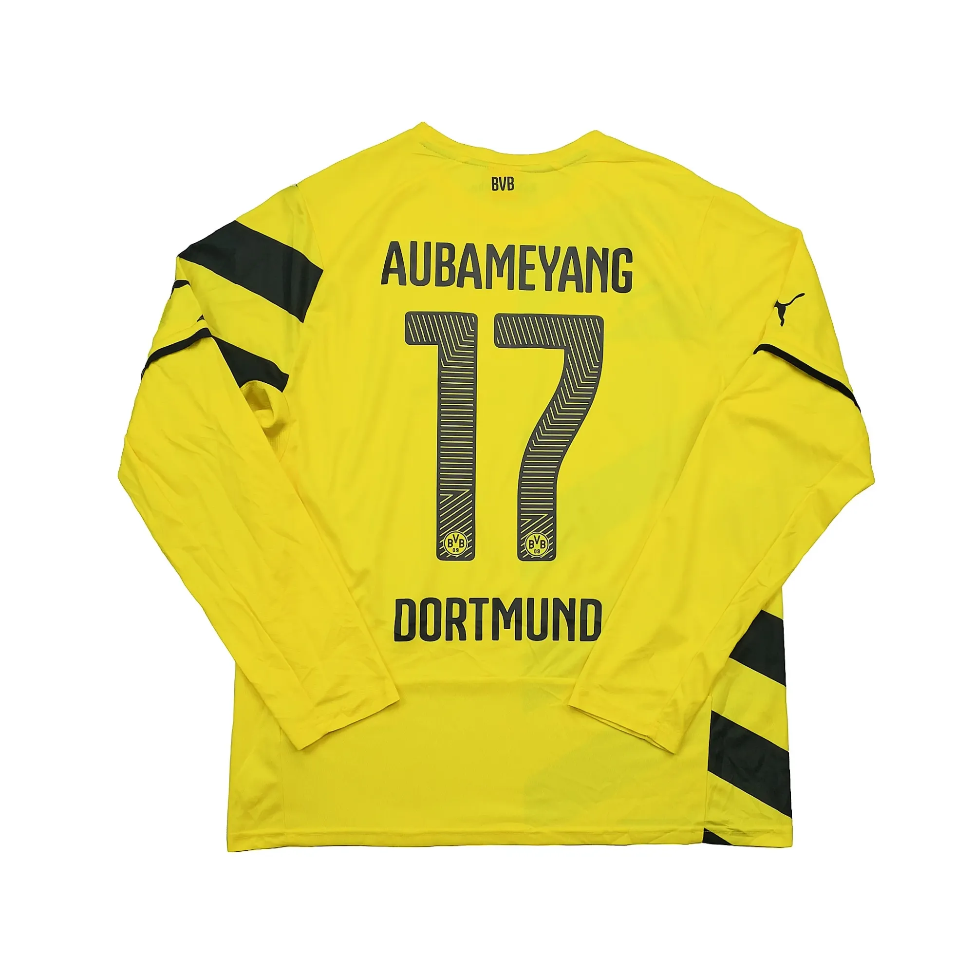 2014/15 Dortmund Aubameyang #17 L/S Home Shirt (XL) Puma | Cult Kits