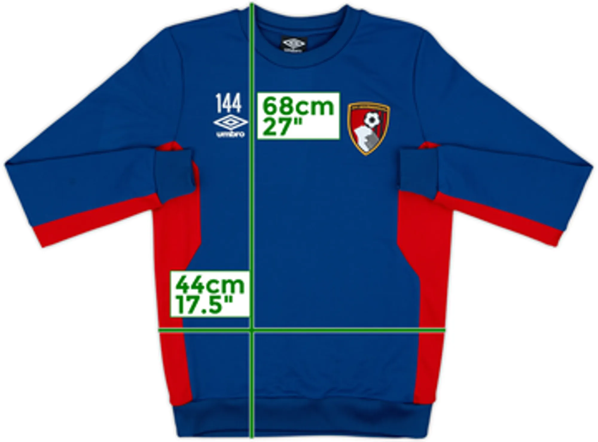 2017-18 Bournemouth Youth Issue Umbro Drill Top #144 - 8/10 - (S)