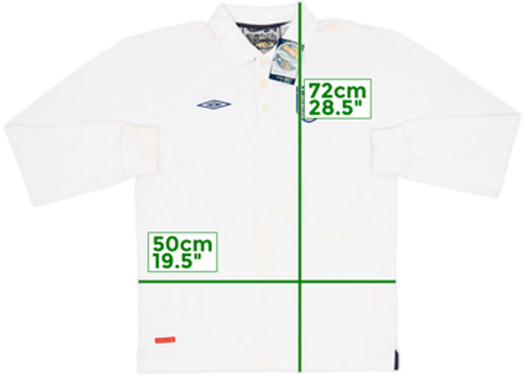 2006-08 England Umbro Polo L/S Shirt (S)