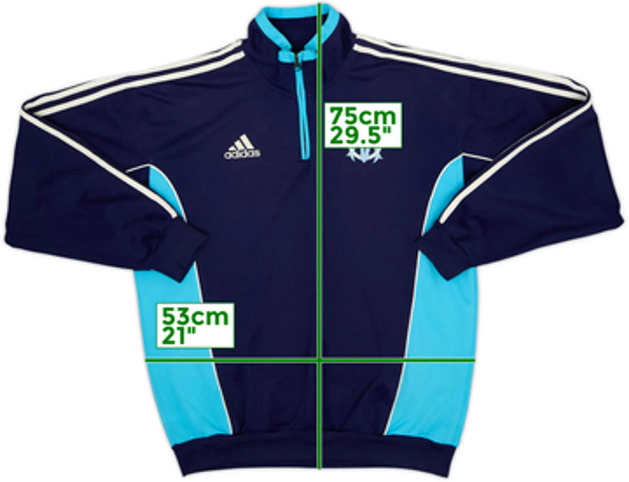 1999-00 Olympique Marseille adidas 1/4 Zip Drill Top - 5/10 - (M/L)
