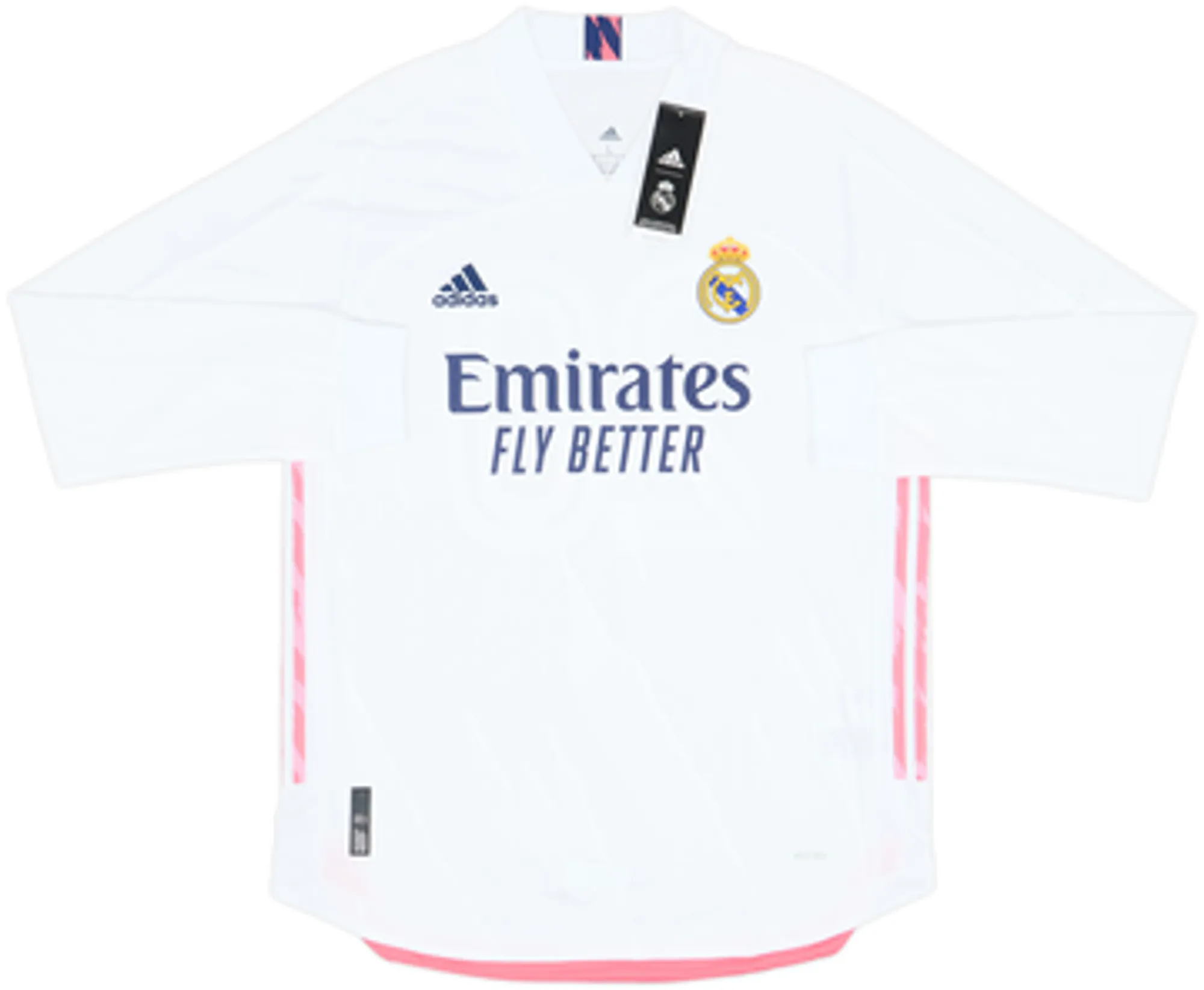 2020-21 Real Madrid Authentic Home L/S Shirt Vini Jr #20 (L)